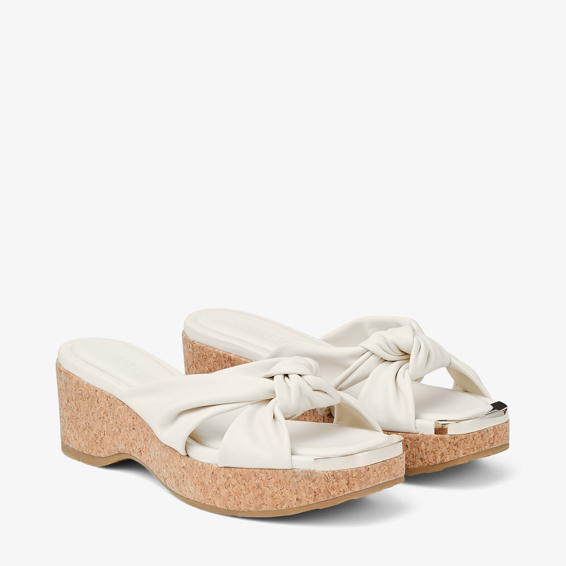 Avenue Wedge | Biscuit Nappa Leather Wedge Mules | JIMMY CHOO