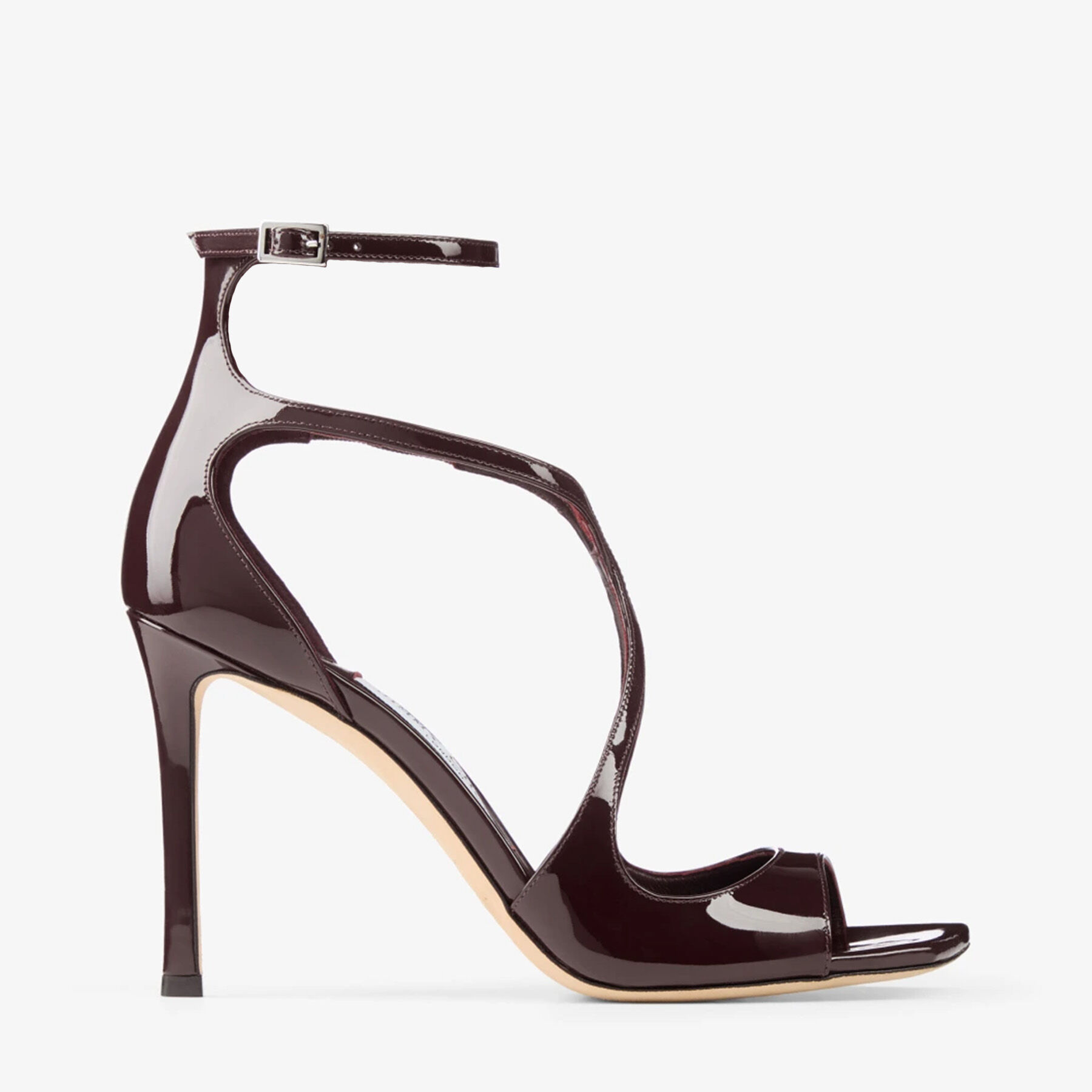 Azia 95 | Deep Merlot Patent Leather Sandals | JIMMY CHOO NZ