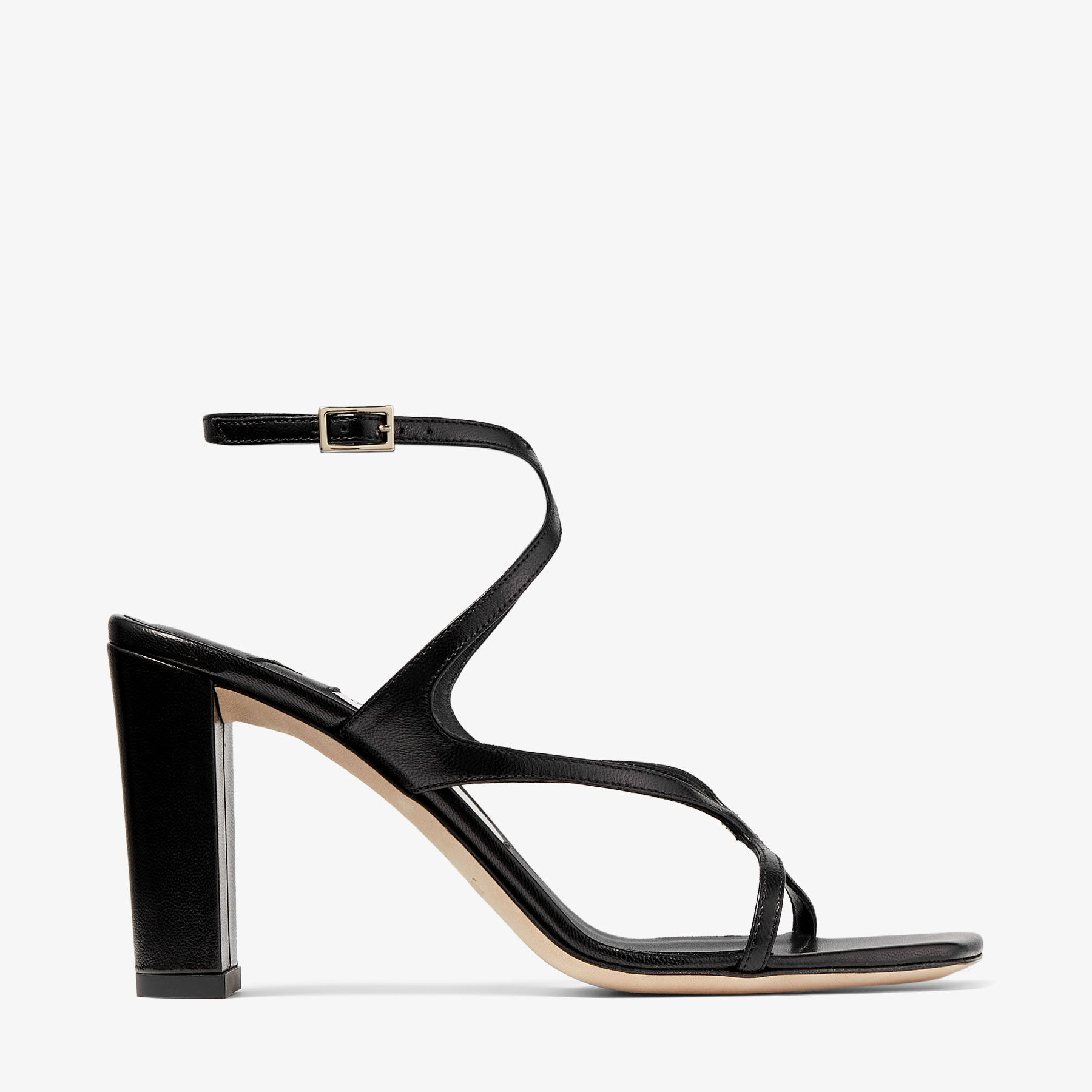 Azie 85 | Black Nappa Leather Sandals | JIMMY CHOO