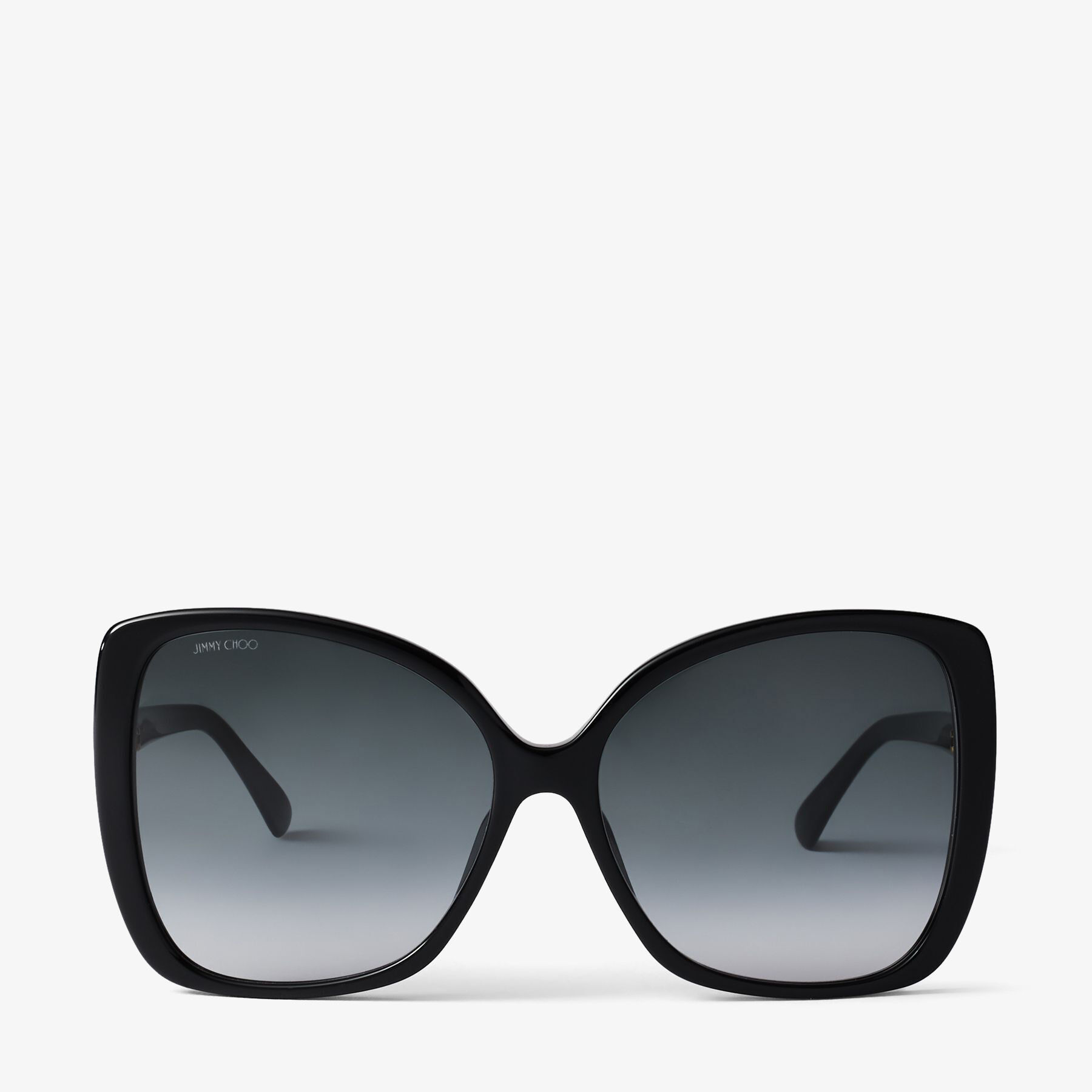 scheuren Onderstrepen Trouw Black Oversized Sunglasses with Swarovski Crystal Embellishment | BECKY |  Autumn Winter 2020 | JIMMY CHOO