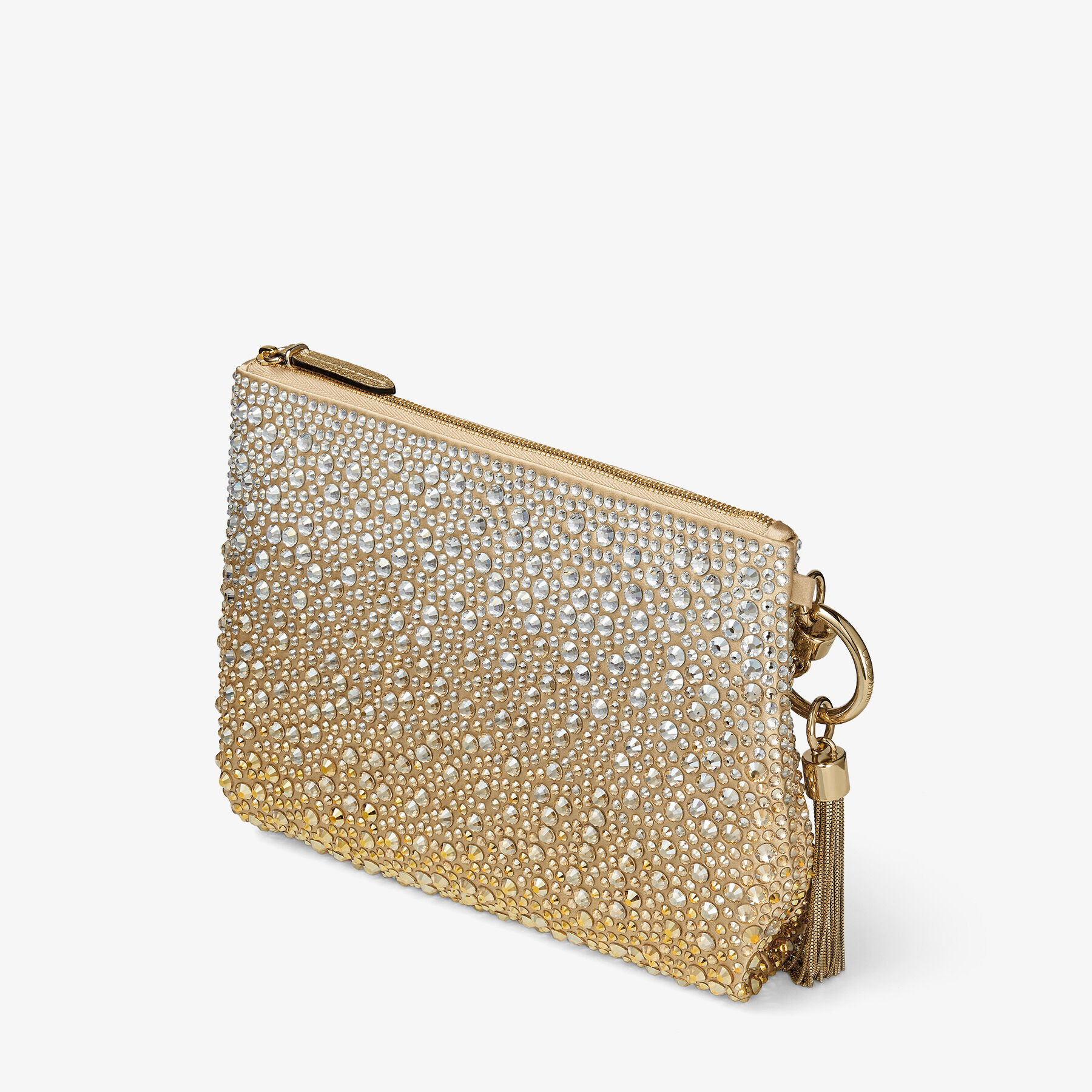 Gold Satin Bag with Dégradécrystals CALLIE JIMMY CHOO