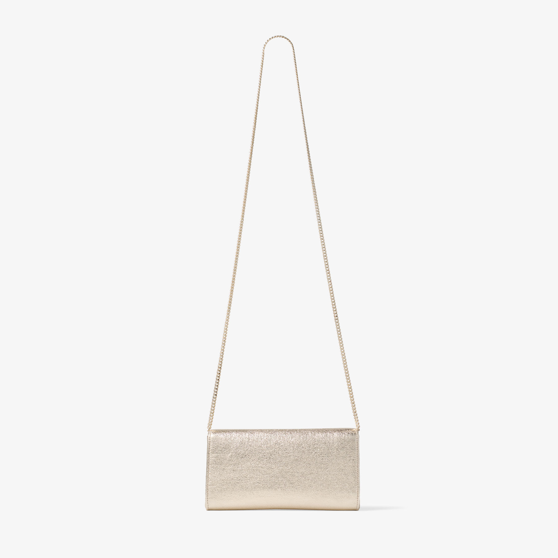 Emmie | Clutch aus Brilliance-Stoff in Eisplatin | JIMMY CHOO