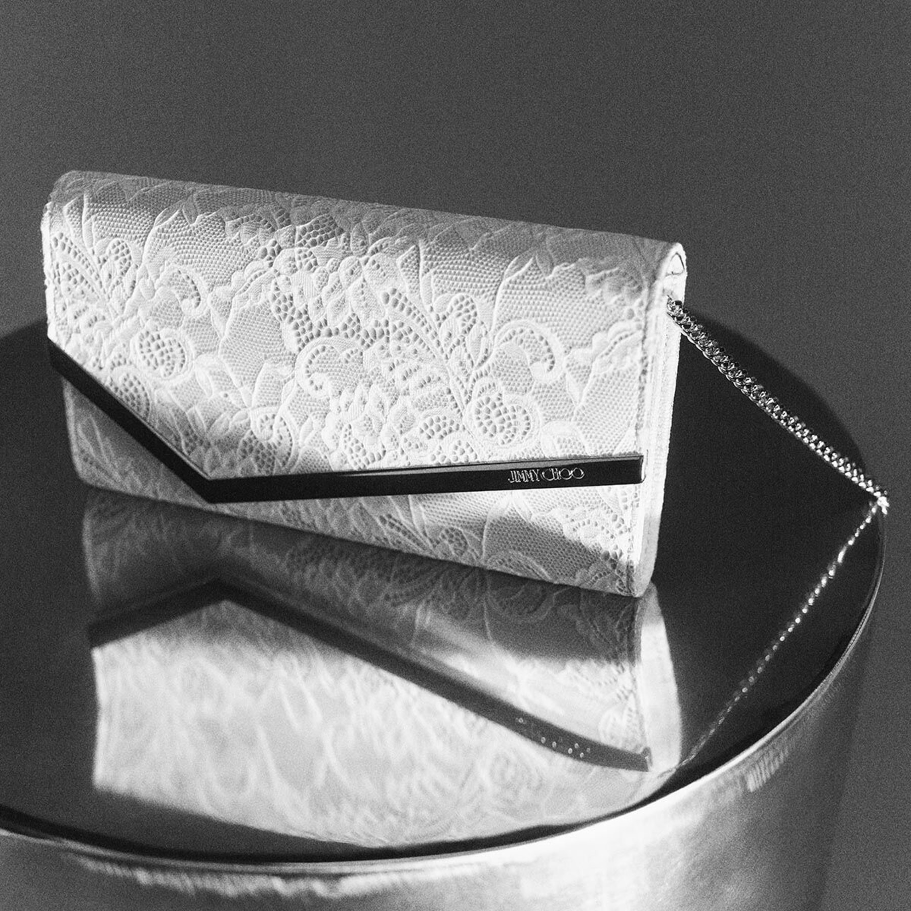 Emmie | Ivory Jimmy Choo Lace Clutch Bag | JIMMY CHOO