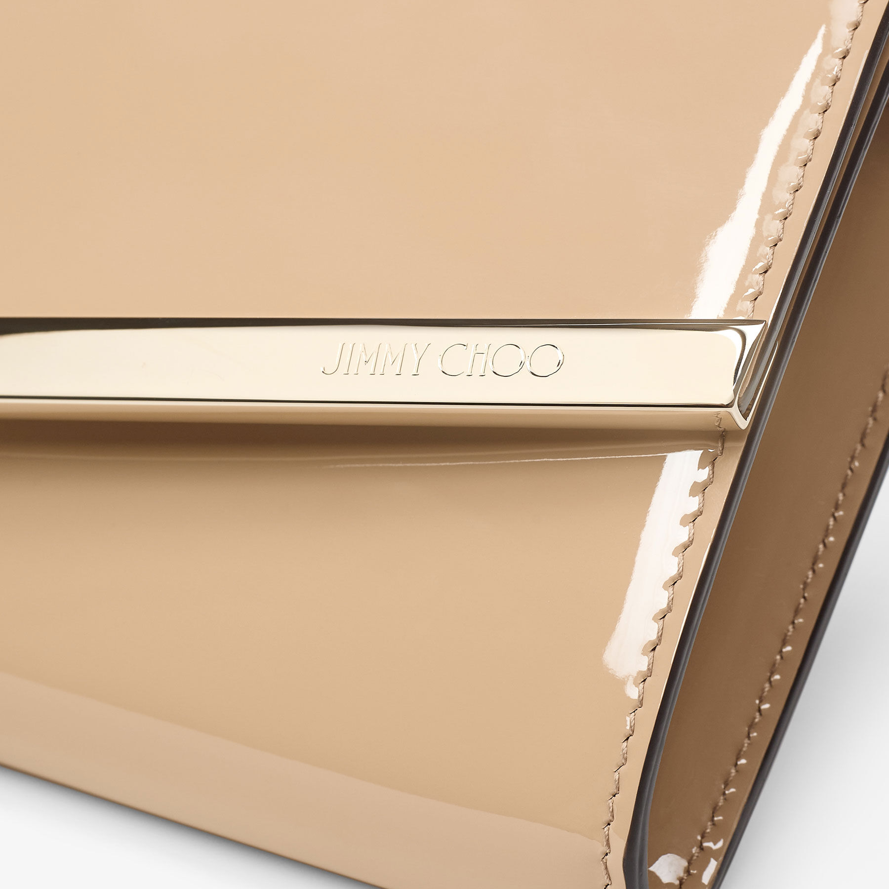 Emmie | Chai Patent Leather Clutch Bag | JIMMY CHOO