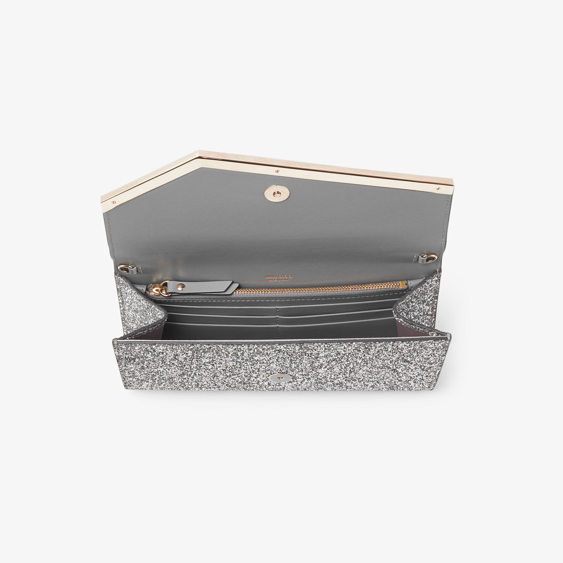Emmie|Rose/Light Gold Glitter Fabric Mini Bag| JIMMY CHOO