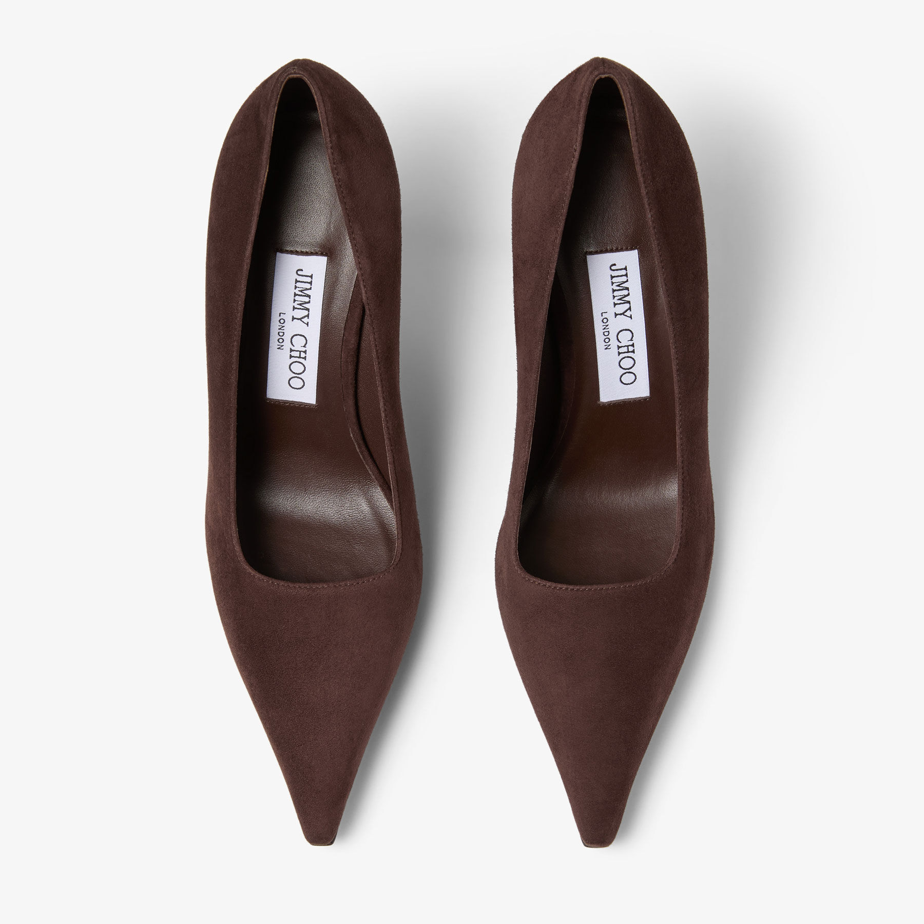 Ixia 80 | Chocolate Suede Pumps with Grain Heel | JIMMY CHOO