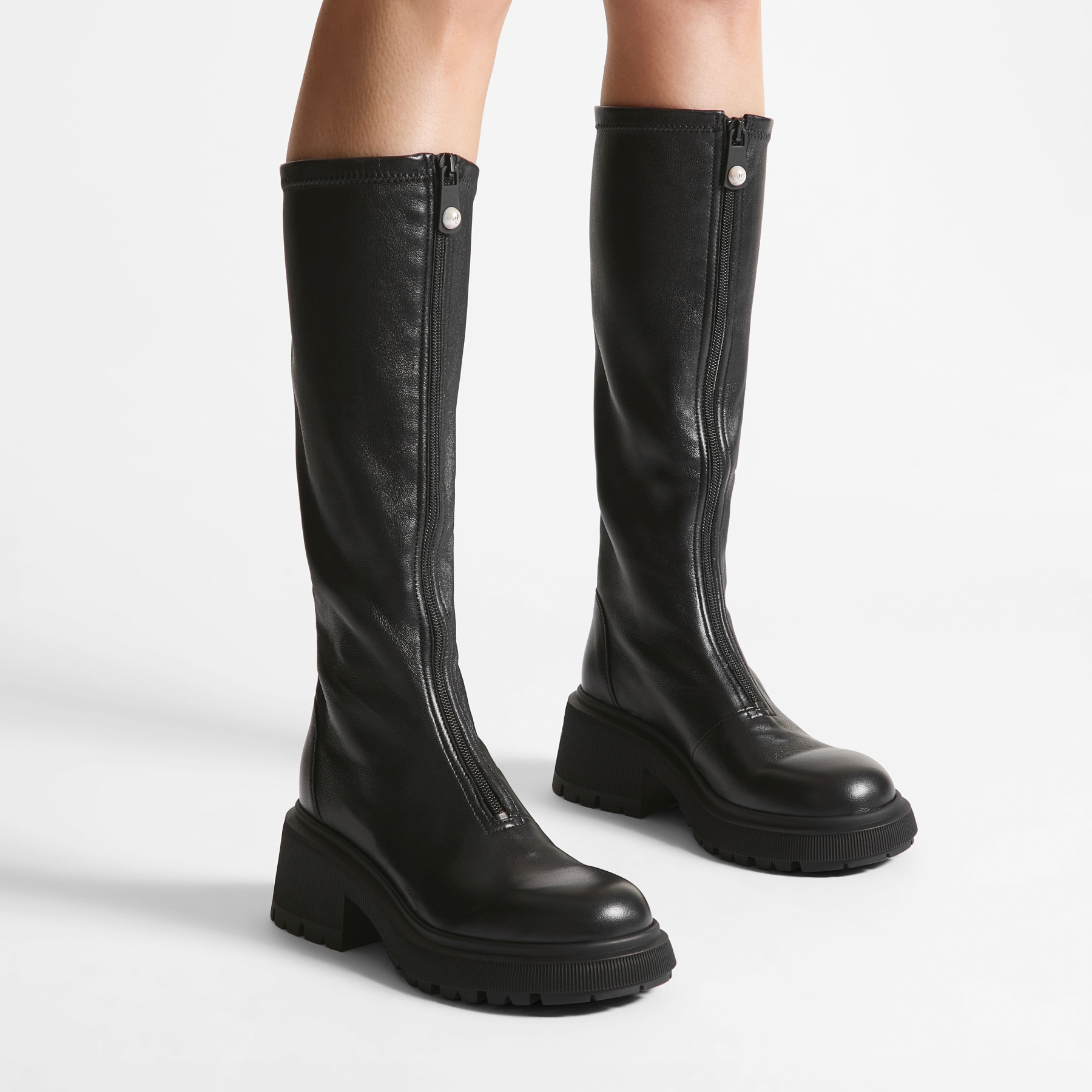 Lune Knee Boot Flat | Black Stretch Nappa Knee High Boots | JIMMY CHOO Lune Knee Boot Flat | Black Stretch Nappa Knee High Boots | JIMMY CHOO