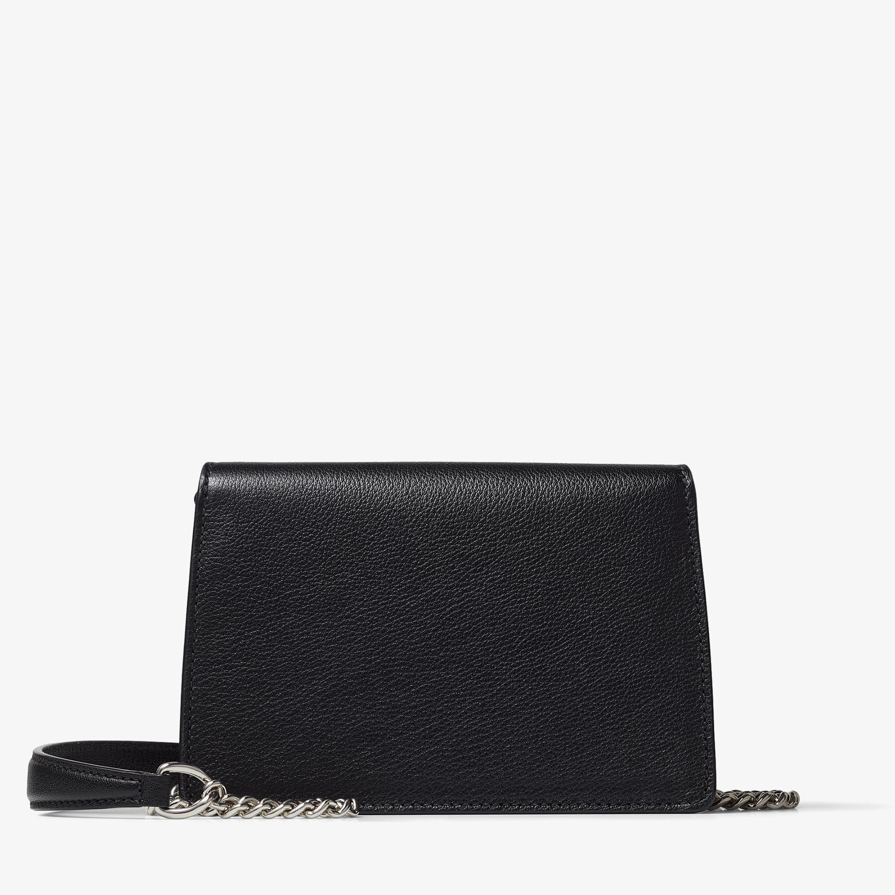 Black Goat Leather Crossbody Bag with Swarovski Crystal