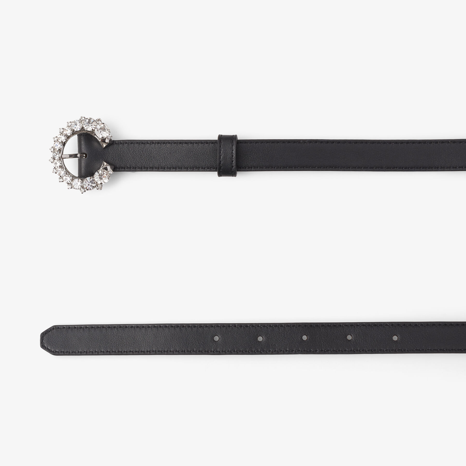 MINI MADELINE BELT | Black Smooth Calf Leather Belt with