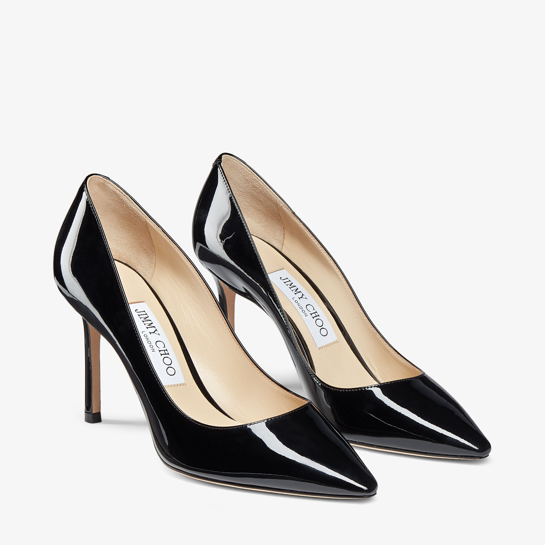 ☆国内発送☆ Jimmy Choo Romy 85 Black Patent Leather Pointy Toe Pumps | Romy 85 | Pre Fall
