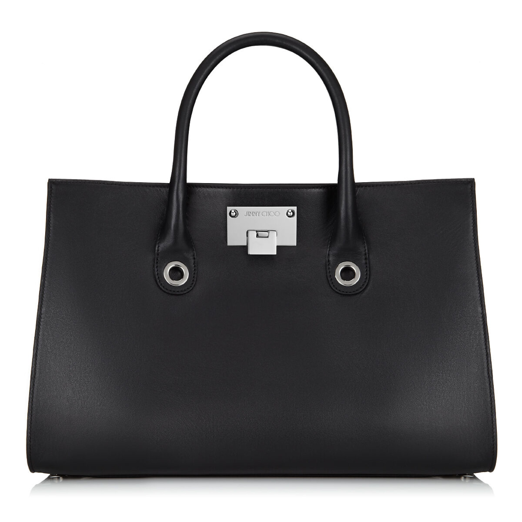 Black Smooth Leather and Suede Tote Bag | Riley | Pre Fall 14  