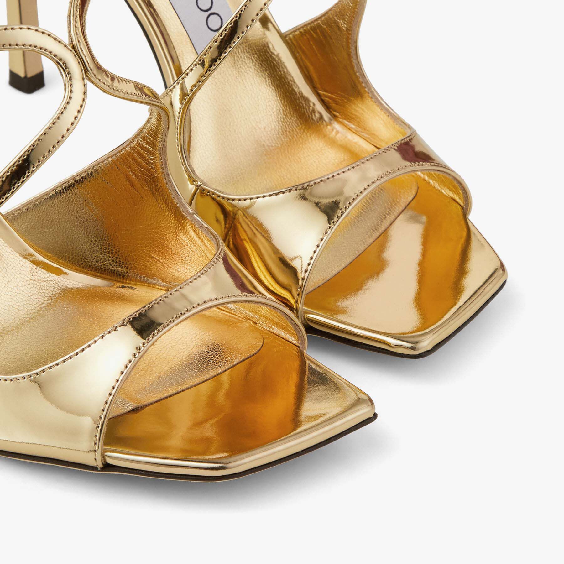 Gold Liquid Metal Leather Mules | ANISE 95 | Winter 2021 Collection ...