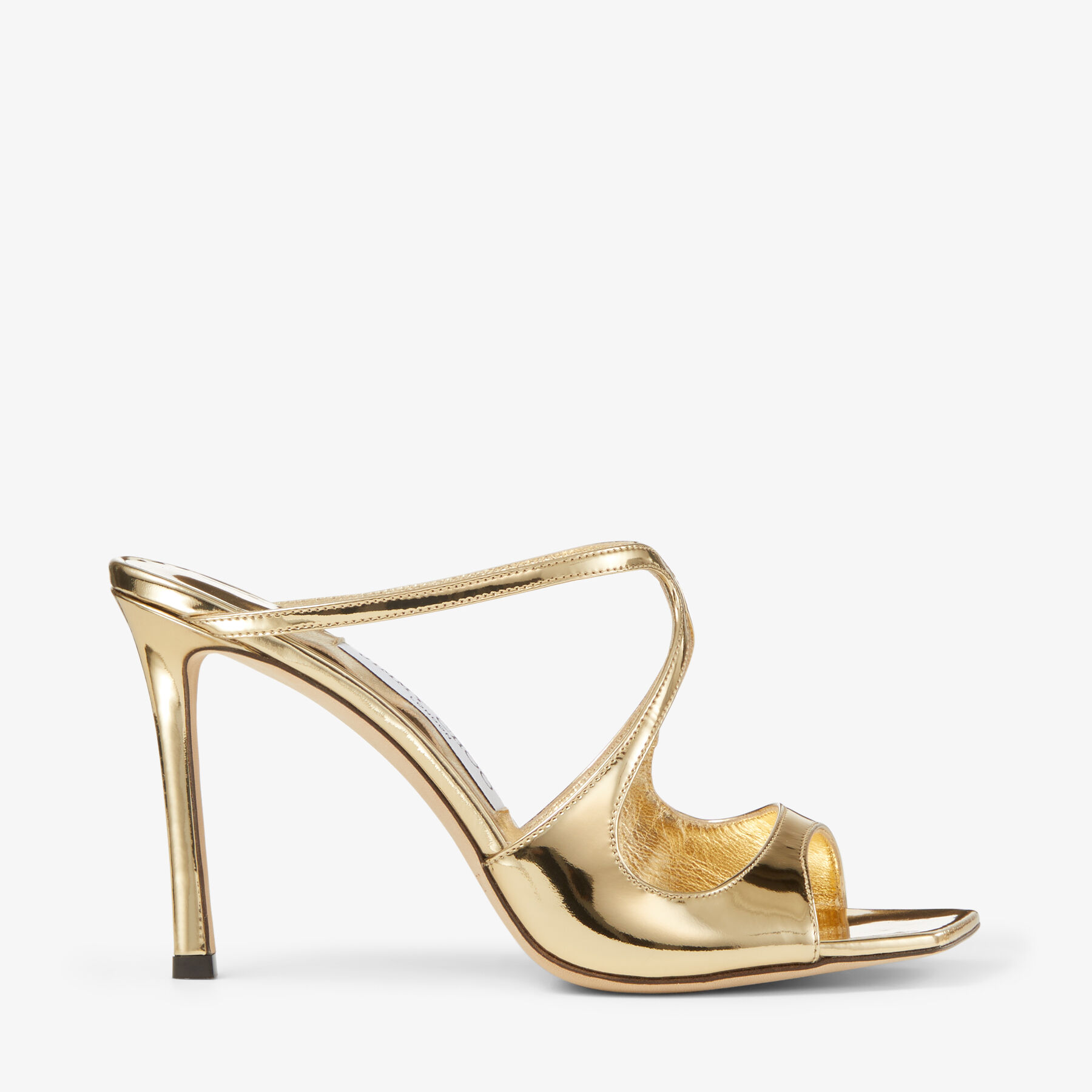Jimmy Anise 85 In Ivory White Glossy Cowhide Mules 587692
