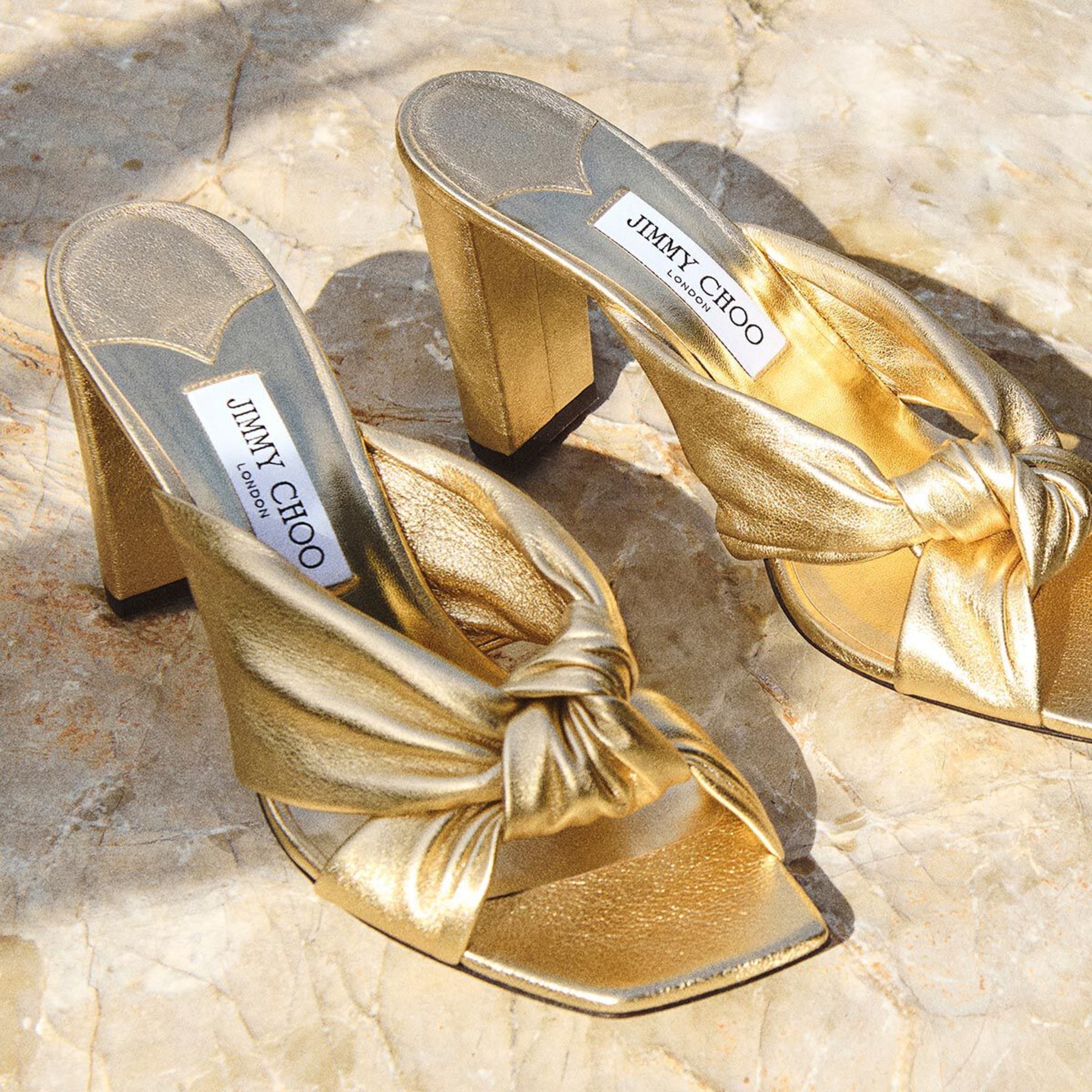 【T-ポイント5倍】 85 AVENUE | Summer | Mules Leather Nappa Metallic Gold 靴