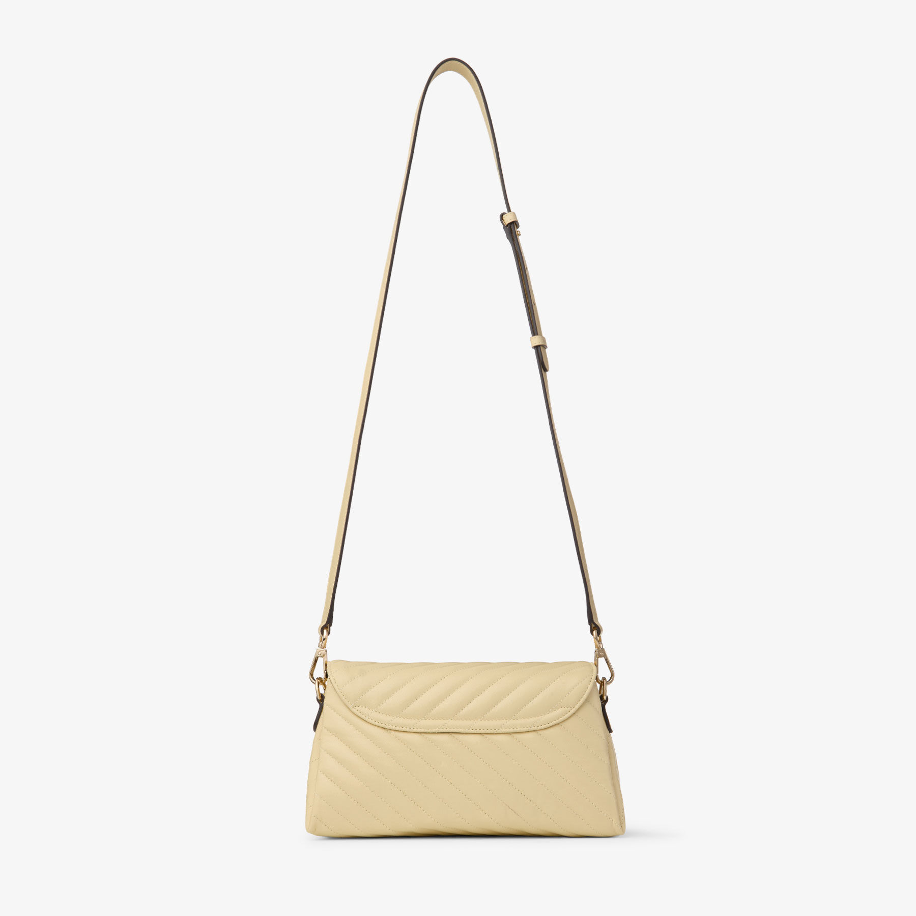 Curve Top Handle | Buttermilk Quilted Biker Leather Shoulder Bag
