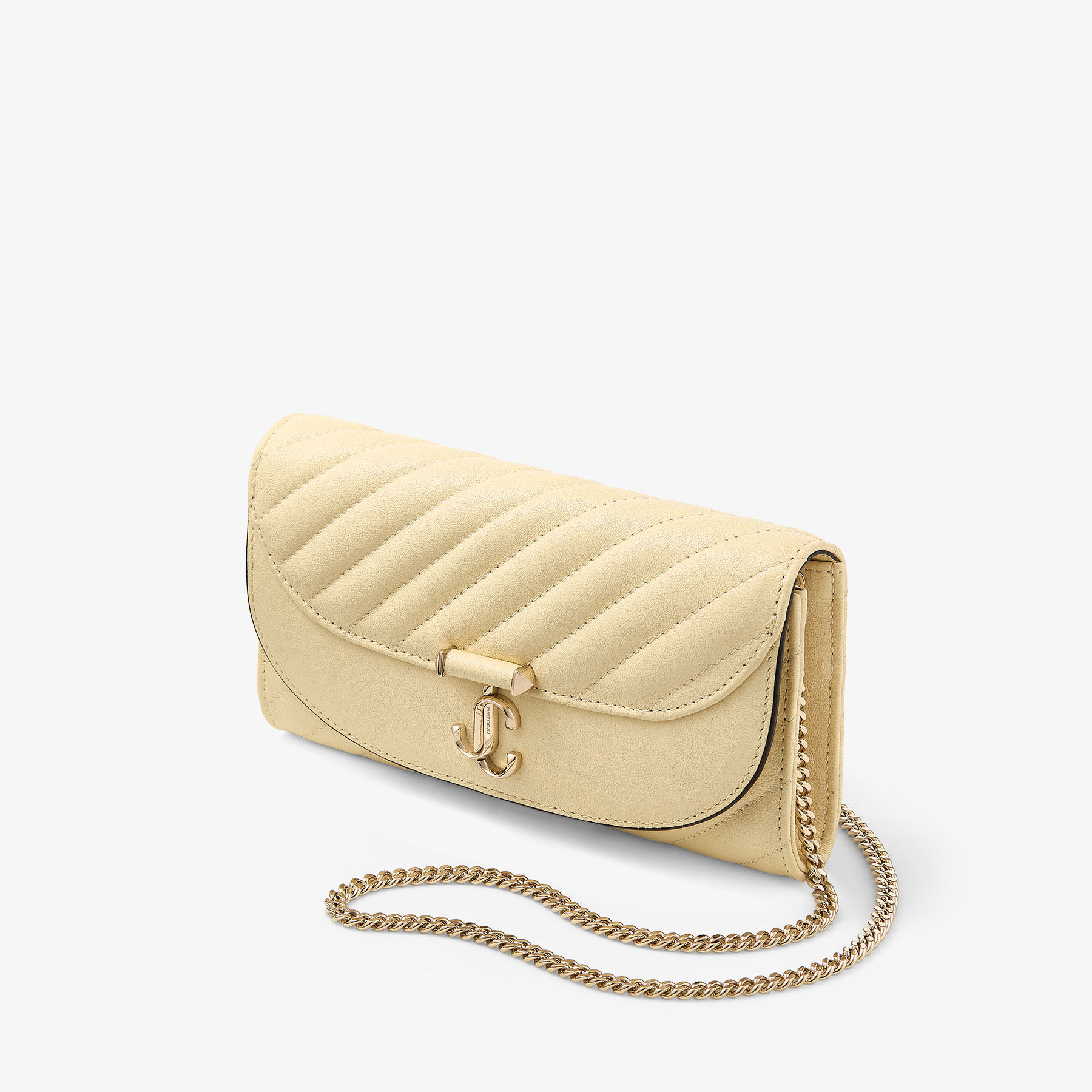 Avn Curve Wallet Chain |Buttermilk Quilted Biker Leather Wallet with ...