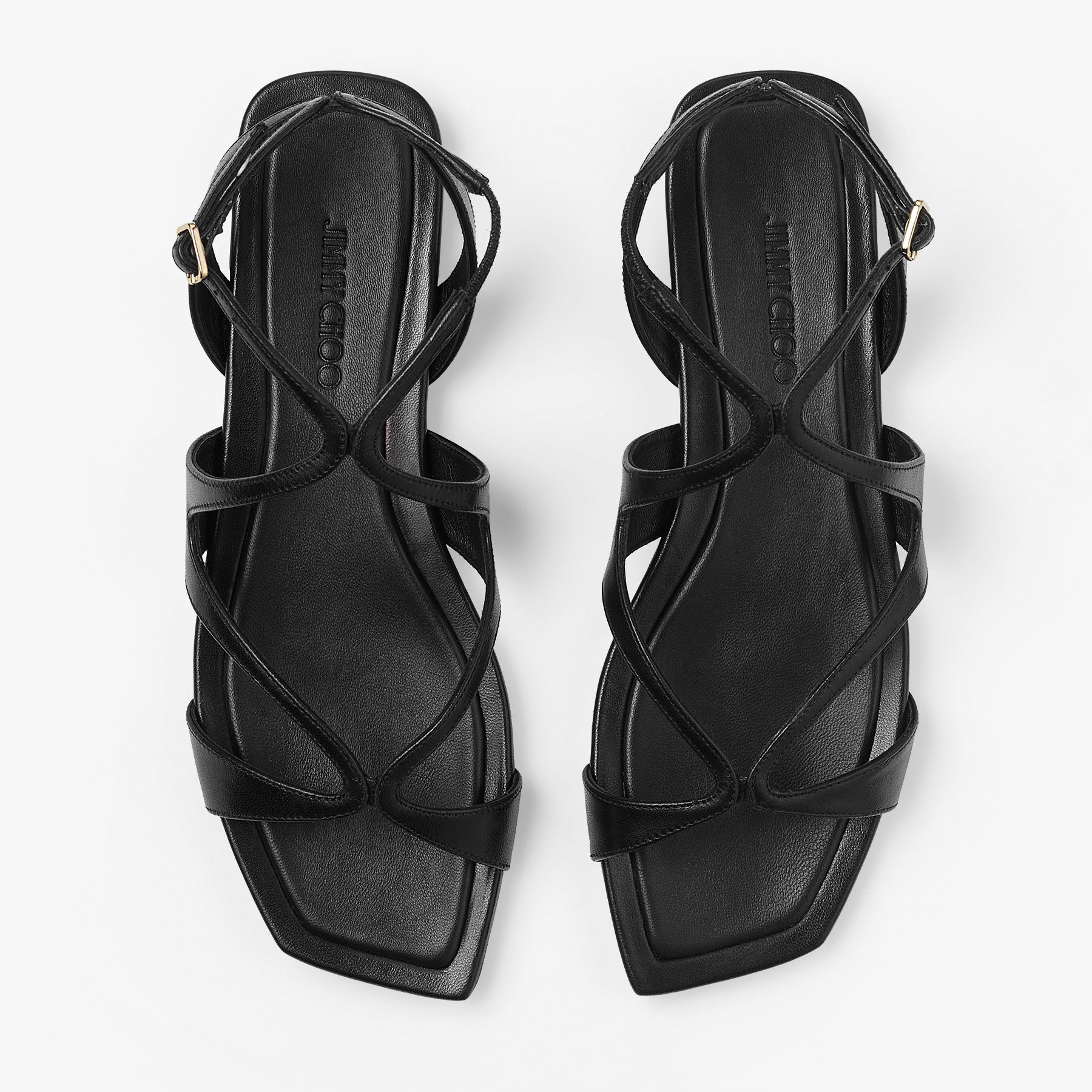 Ayla Flat | Black Nappa Leather Flats | JIMMY CHOO