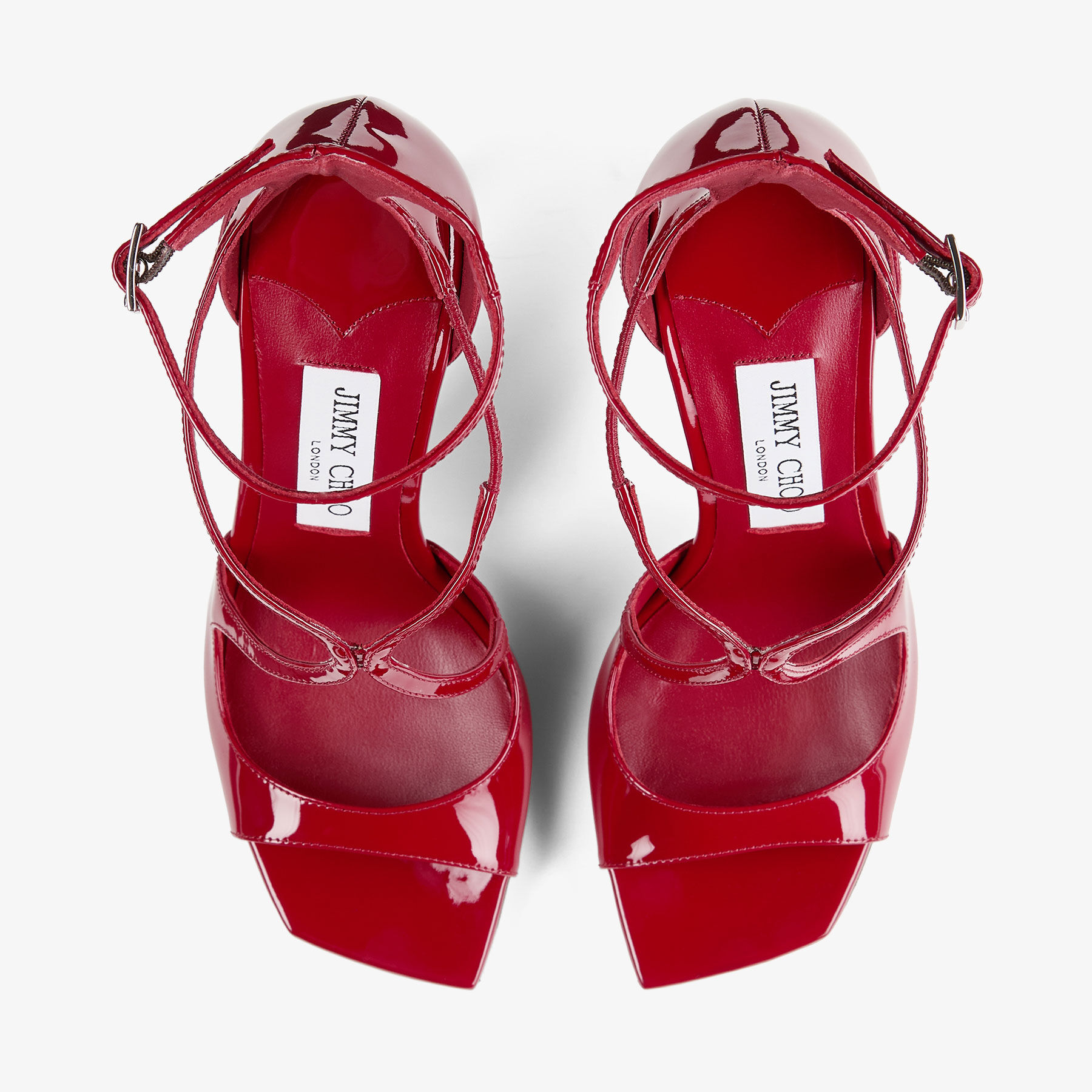 Azia 95 | Ruby Red Patent Leather Sandals | JIMMY CHOO