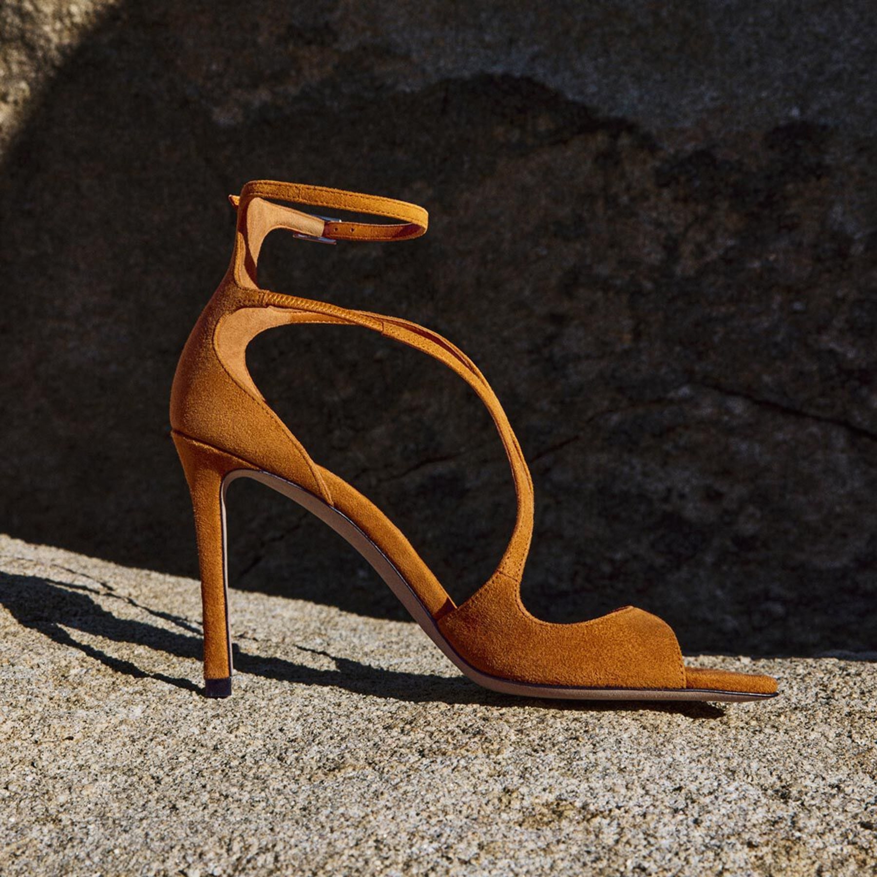 Azia 95 | Sunset Orange Suede Sandals | JIMMY CHOO