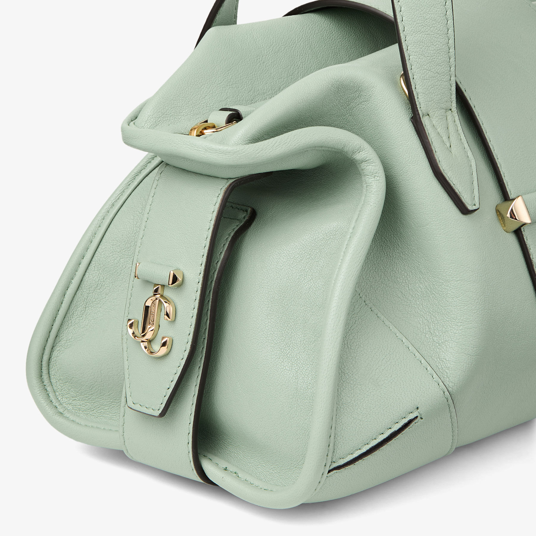 Bar Holdall Small | Verde Biker Leather Holdall Bag | JIMMY CHOO