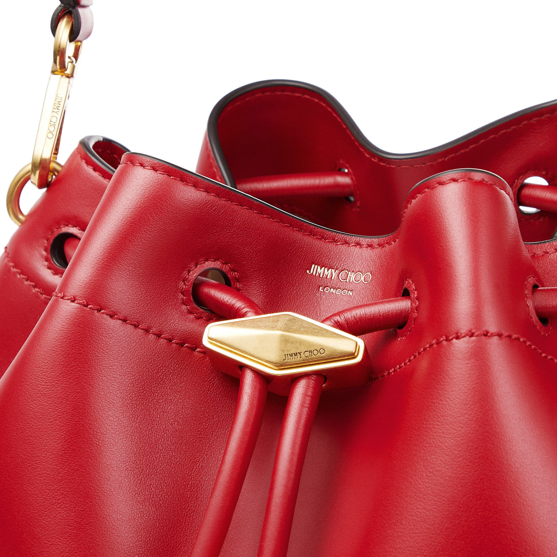 Cinch M | Ruby Red Leather Handbag| JIMMY CHOO