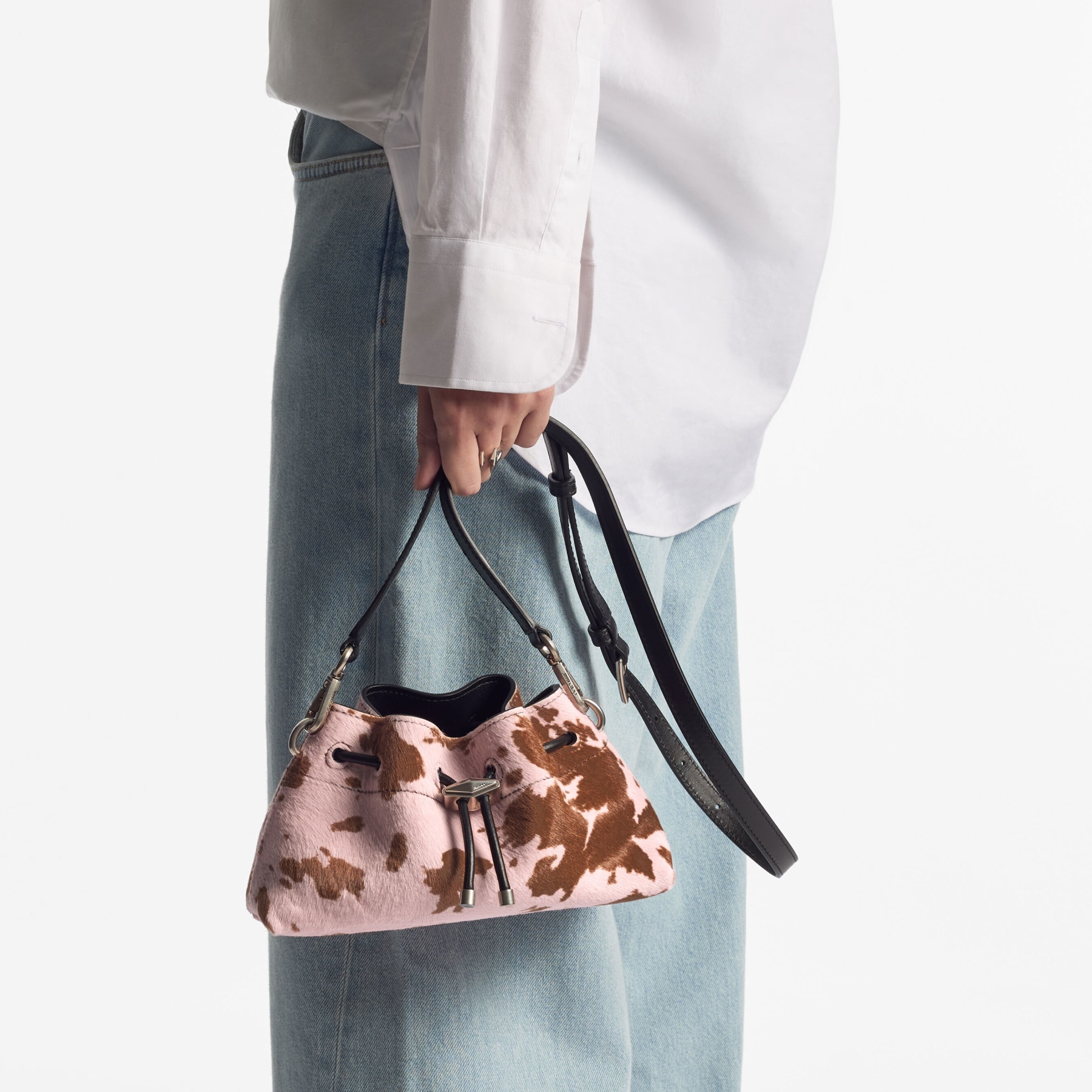 Cinch S | Rose Cowprint Bag | JIMMY CHOO US 