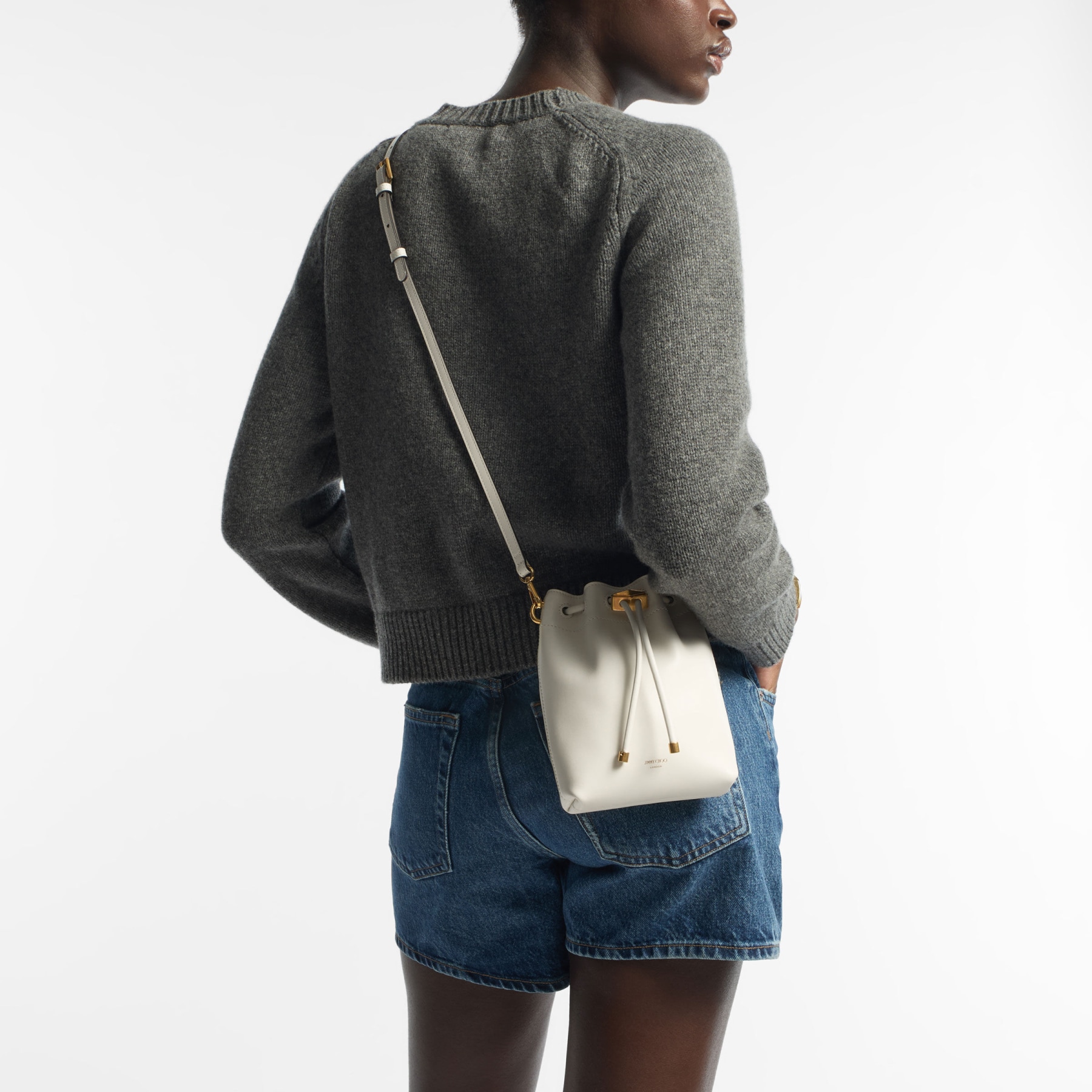Cinch Mini | Latte Leather Mini Bag | JIMMY CHOO
