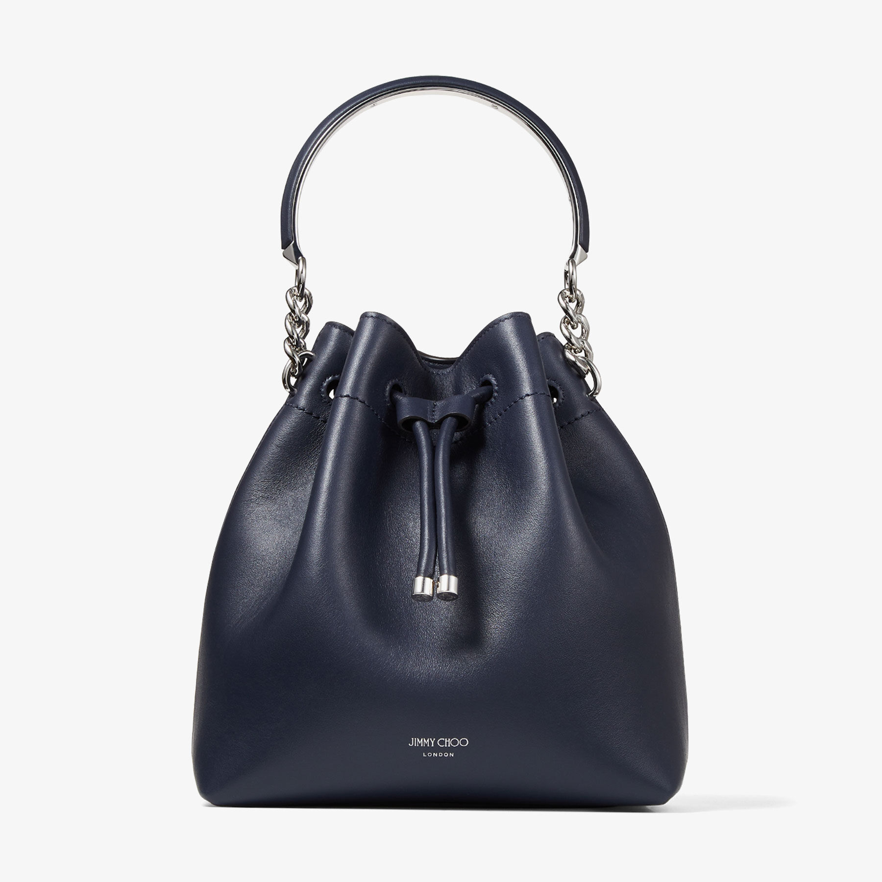 Navy leather bucket bag clearance