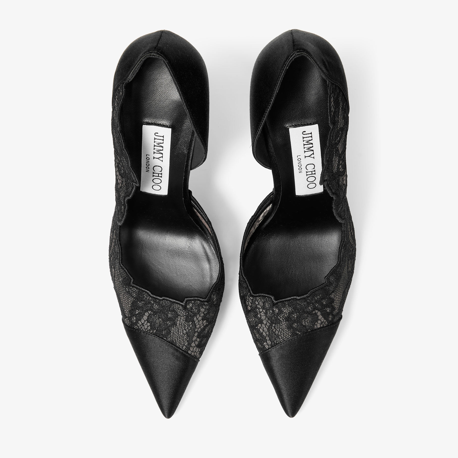 Brigitte 100 | Black Jimmy Choo Lace and Satin Pumps | JIMMY CHOO