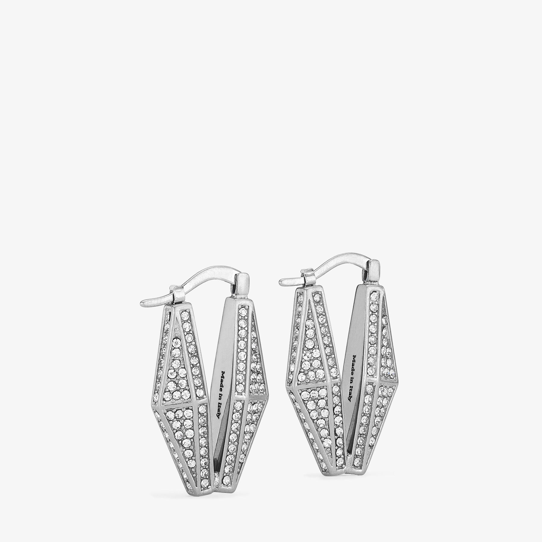 Boucles D'oreilles Percées Vintage Argentées Avec Cristaux - Style Fantaisie - État Impeccable - Sans Marque