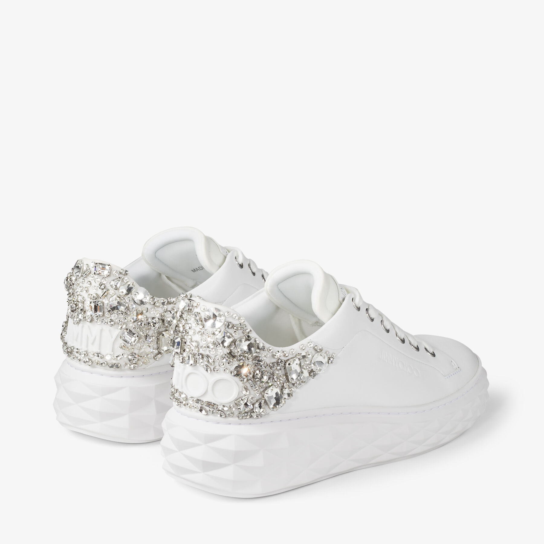 Diamond Maxi/F Ii | White and Silver Nappa Leather Trainers Diamond Maxi/F Ii | White and Silver Nappa Leather Trainers
