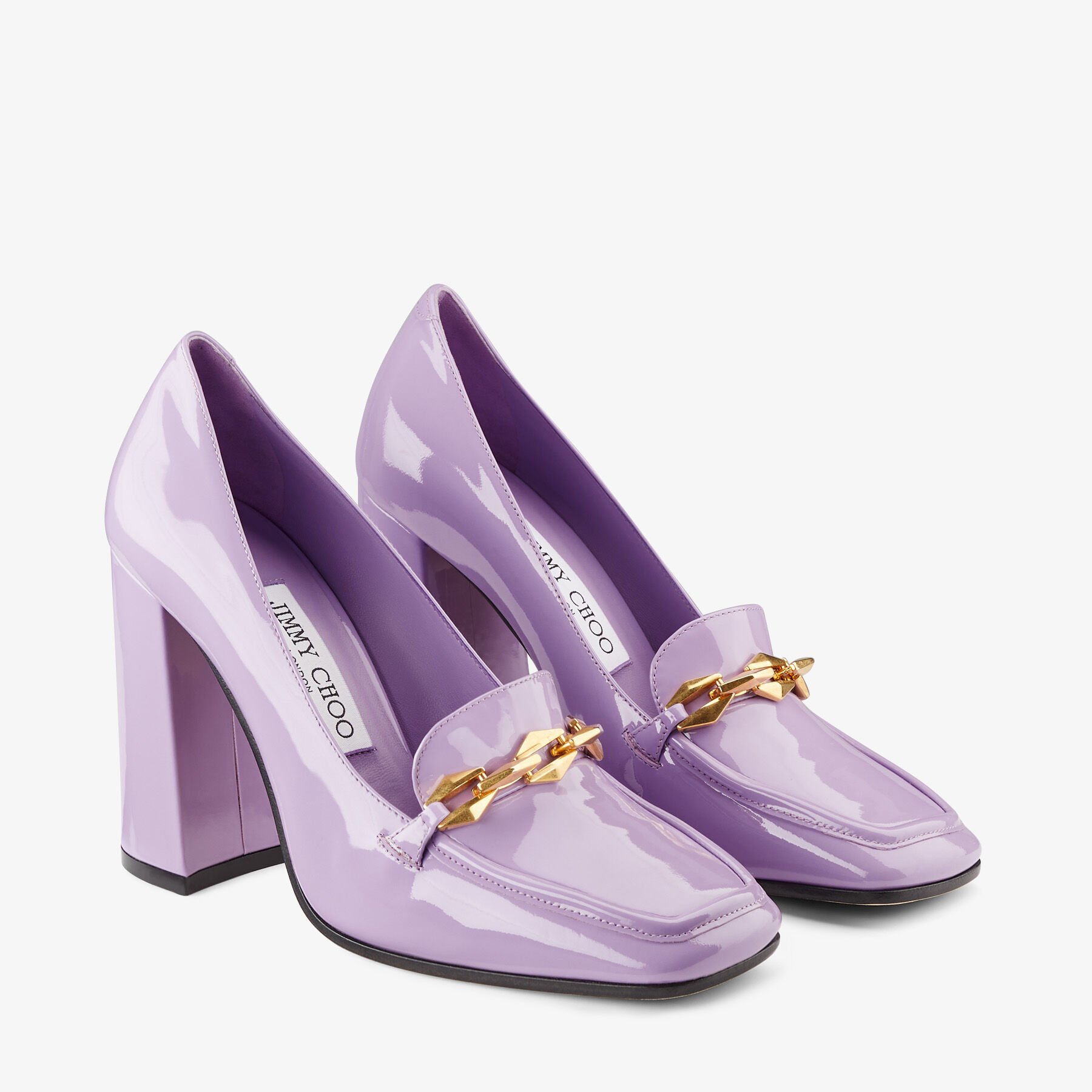 DIAMOND TILDA 100 | Wisteria Soft Patent Leather Loafers with 