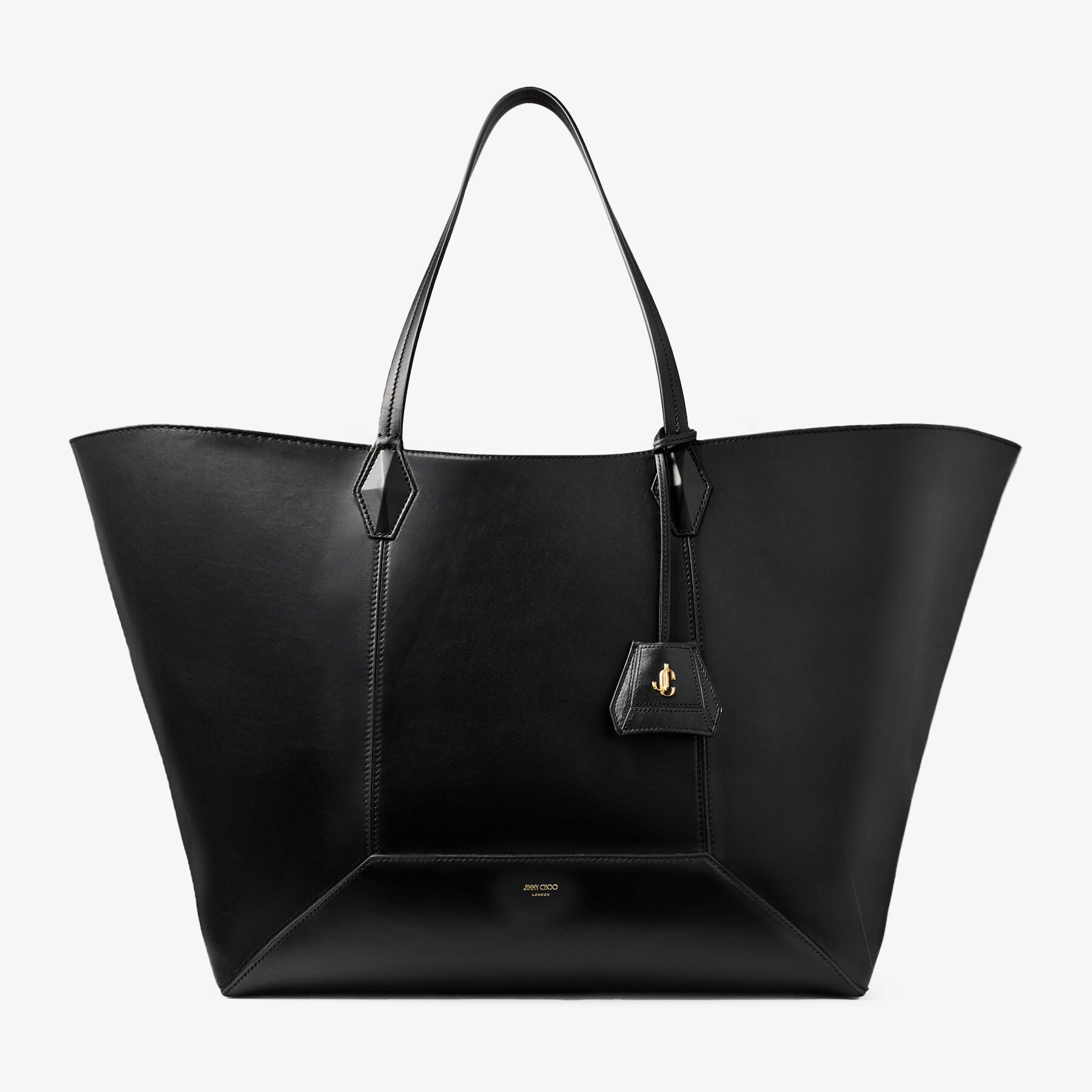 Diamond | Black Calf Leather Tote Bag | JIMMY CHOO