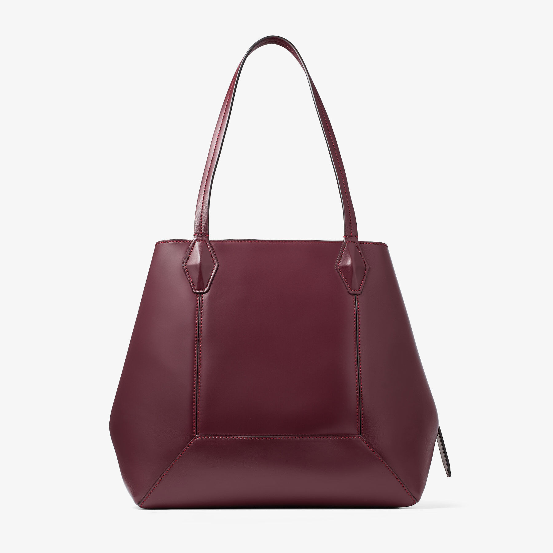 Diamond Tote/M | Garnet Calf Leather Tote Bag | JIMMY CHOO
