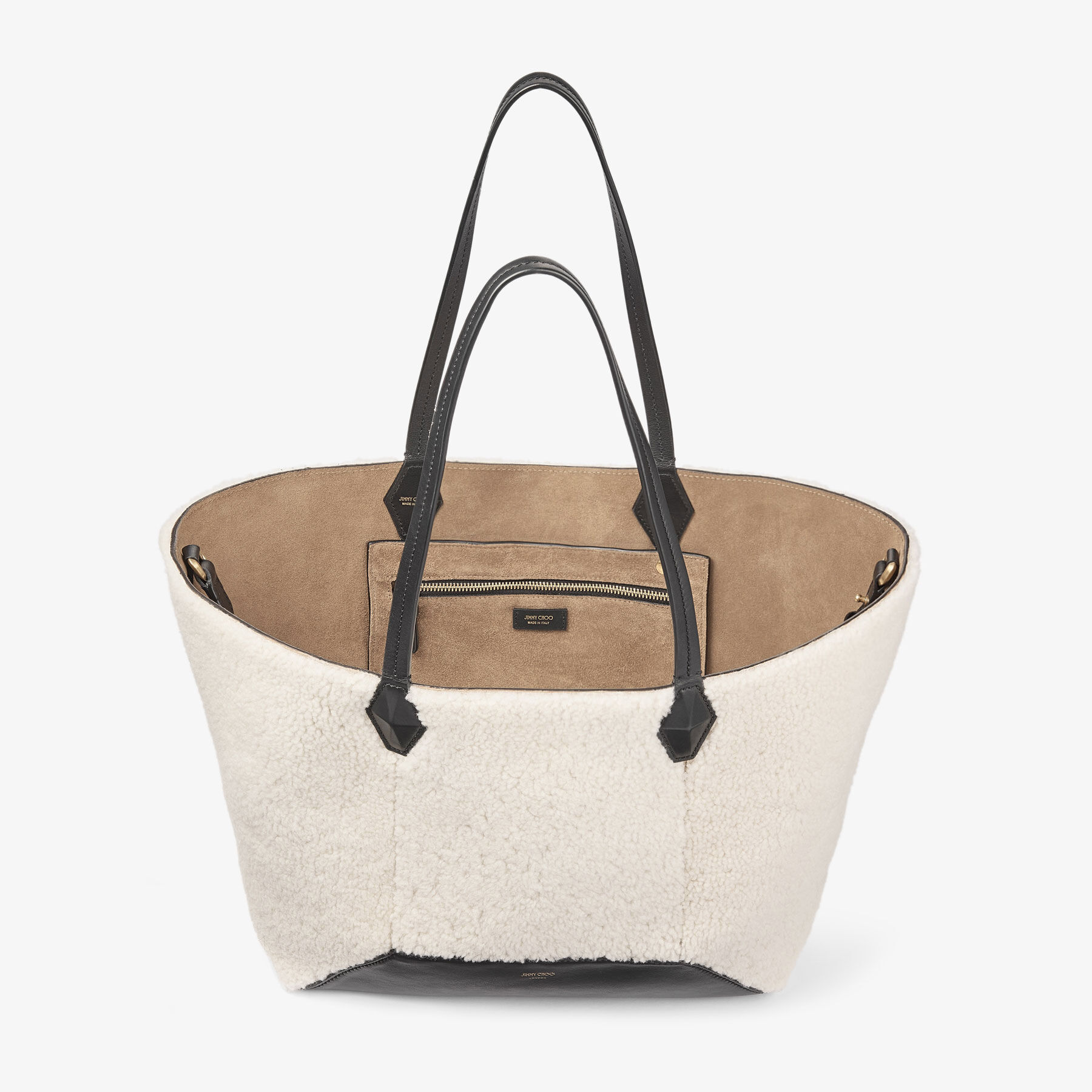 Diamond |Natural Shearling Tote Bag | JIMMY CHOO