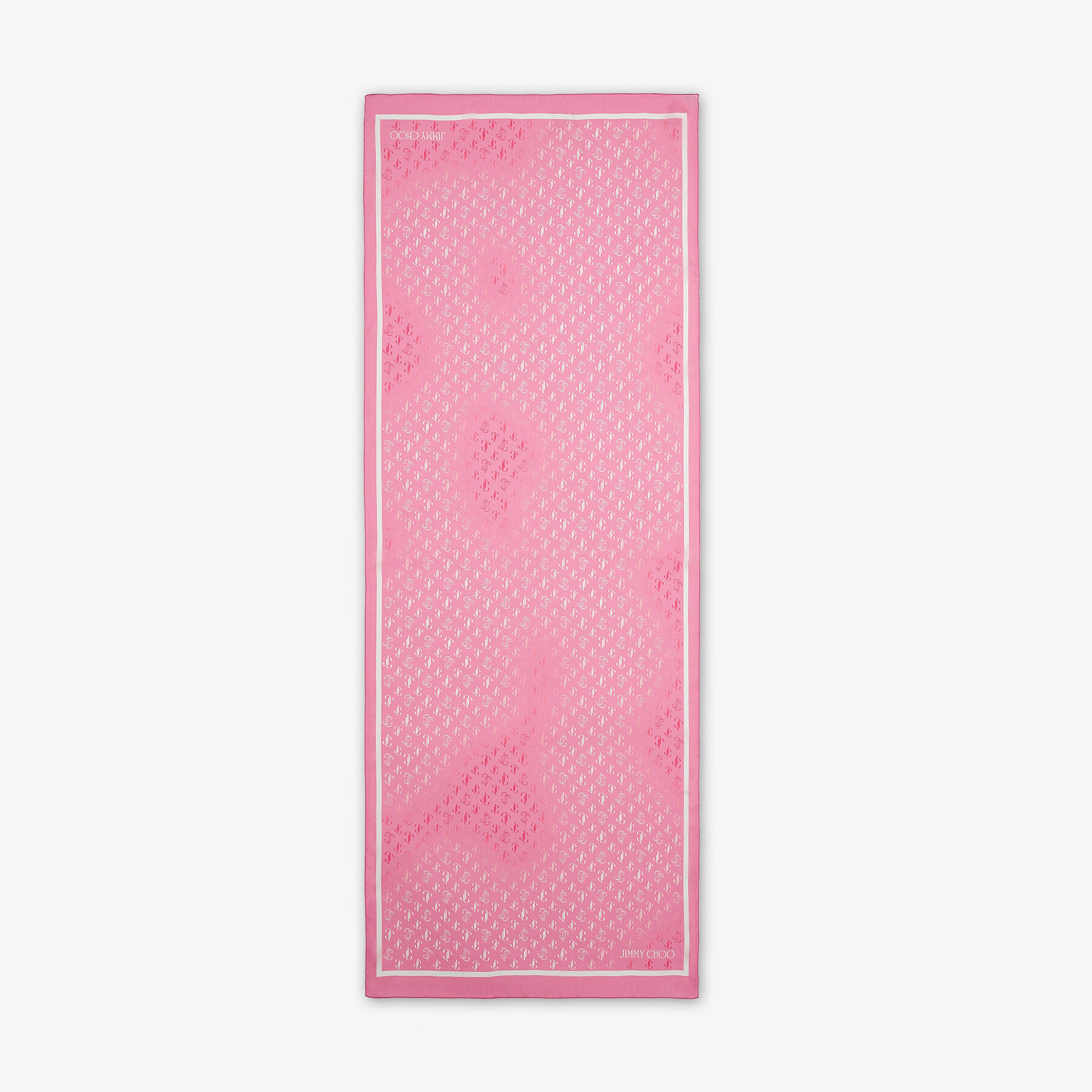 Candy Pink Silk Stole with Printed JC Monogram | DORIS | Summer 2022 ...
