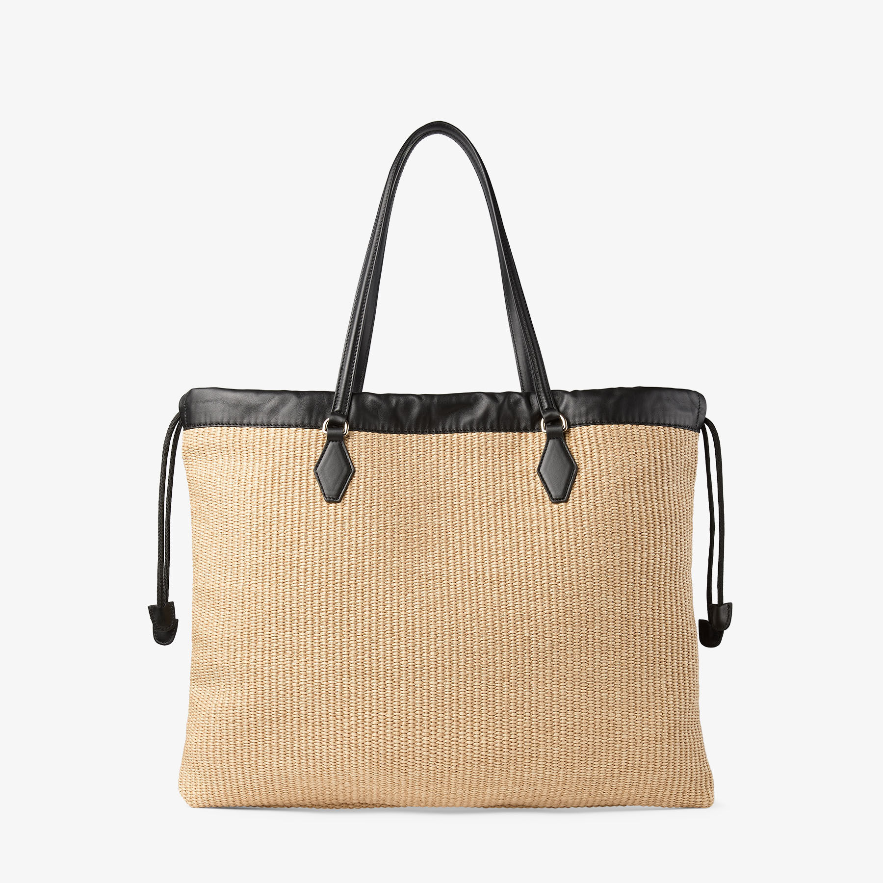 Drawstring Tote Large | Natural Soft Raffia Tote Bag with Smooth