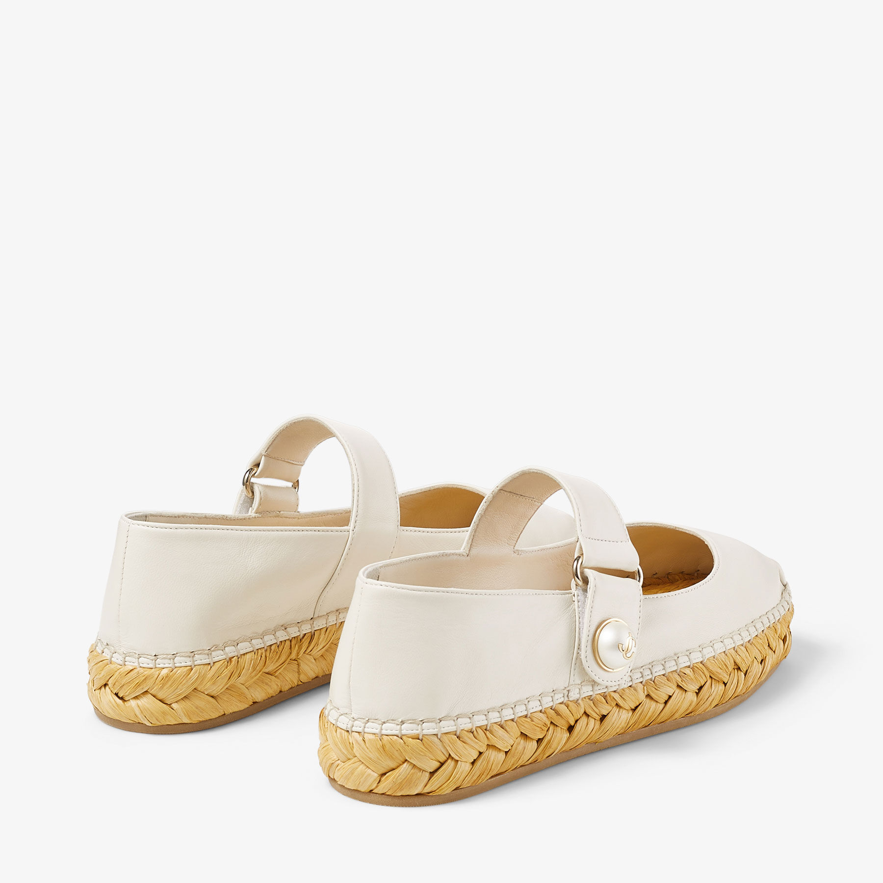 Fayence Espadrille|Latte Nappa Leather Flats| JIMMY CHOO US