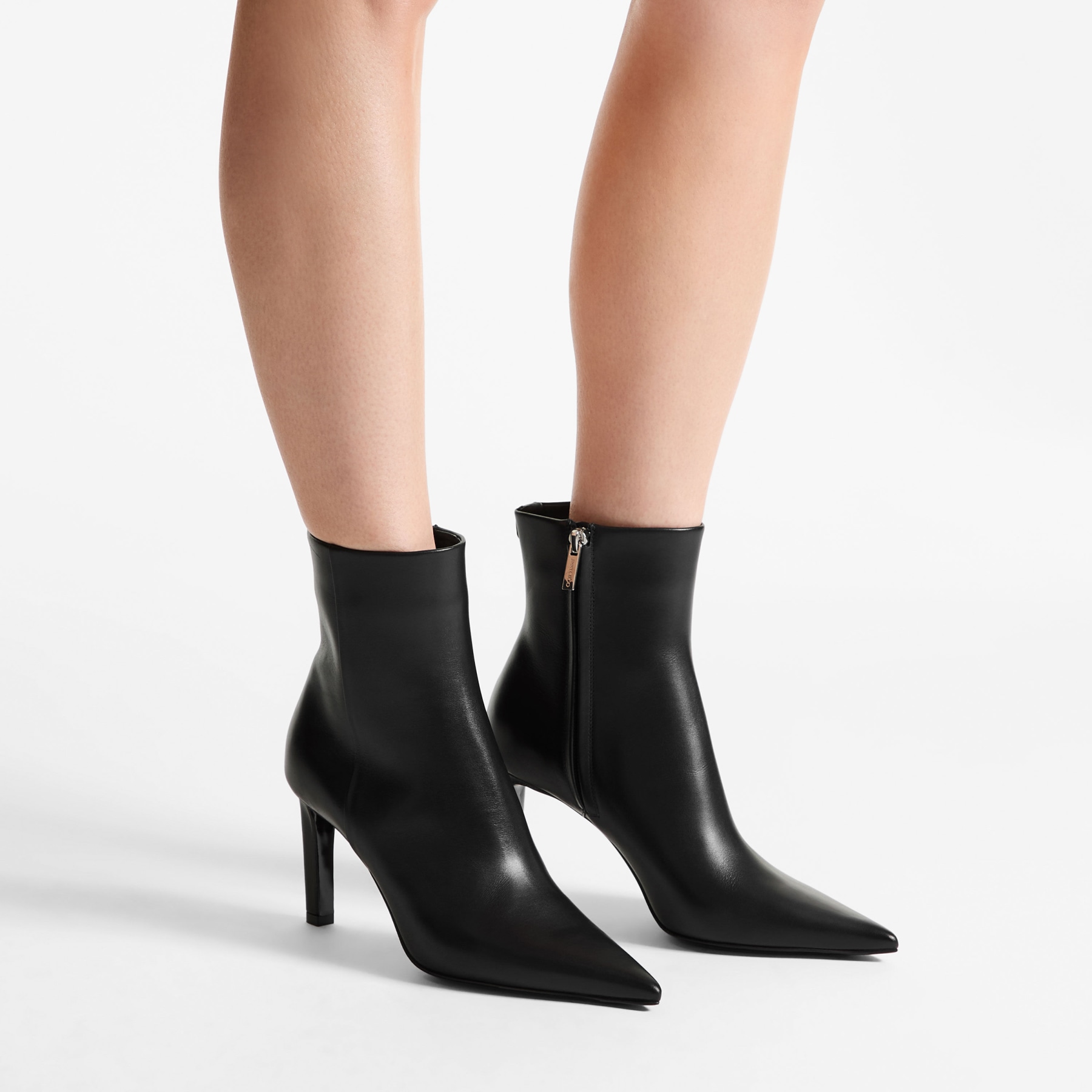 Frankie Ankle Boot 85 | Black Calf Leather Ankle Boots | JIMMY CHOO