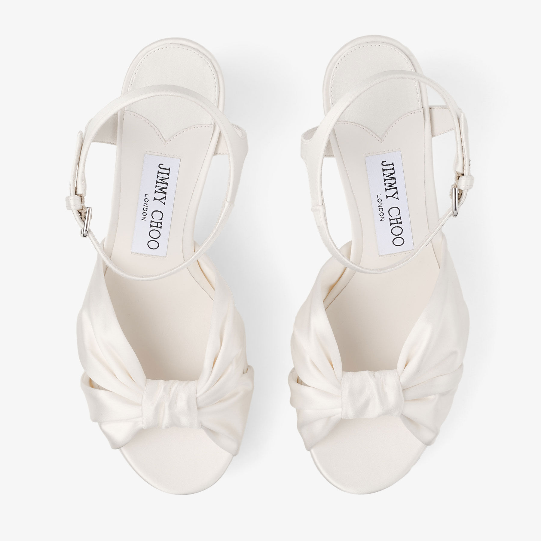 Heloise 80 | Ivory Satin Sandals | JIMMY CHOO