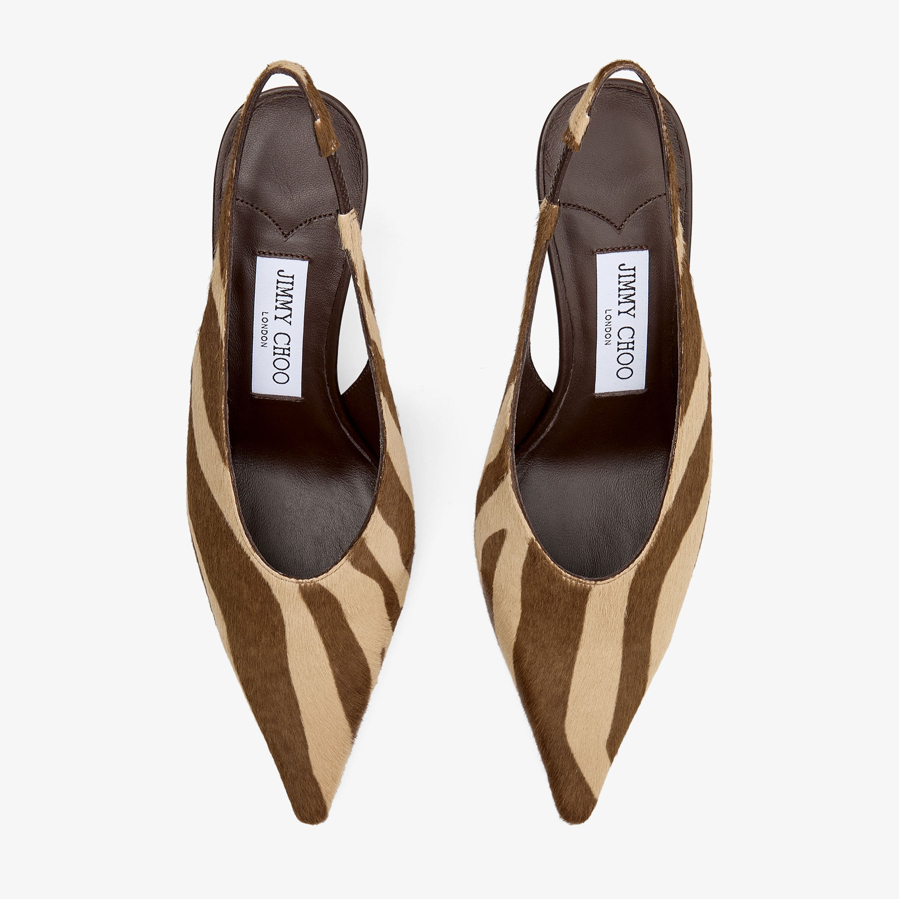 Isa 80 | Chocolate Zebra Printed Pony Pumps | JIMMY CHOO