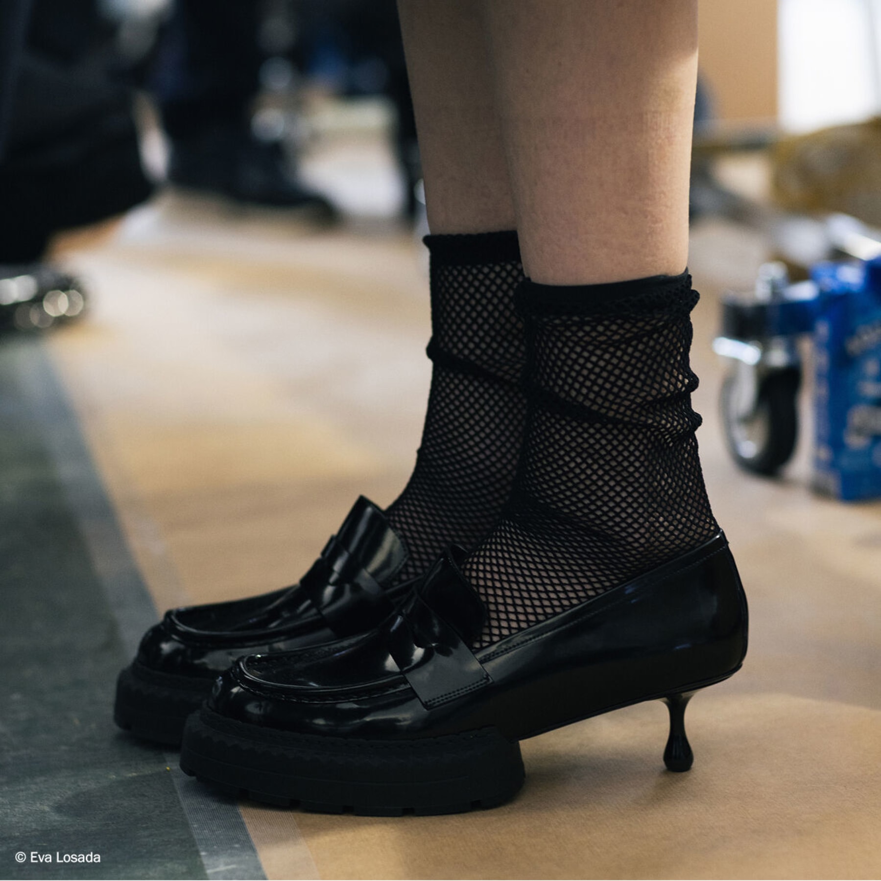 JIMMY CHOO ブラック ローファー　トラックソール　ラインストーン Jimmy Choo noir kei ninomiya Maxi Loafer | Black Polished Calf