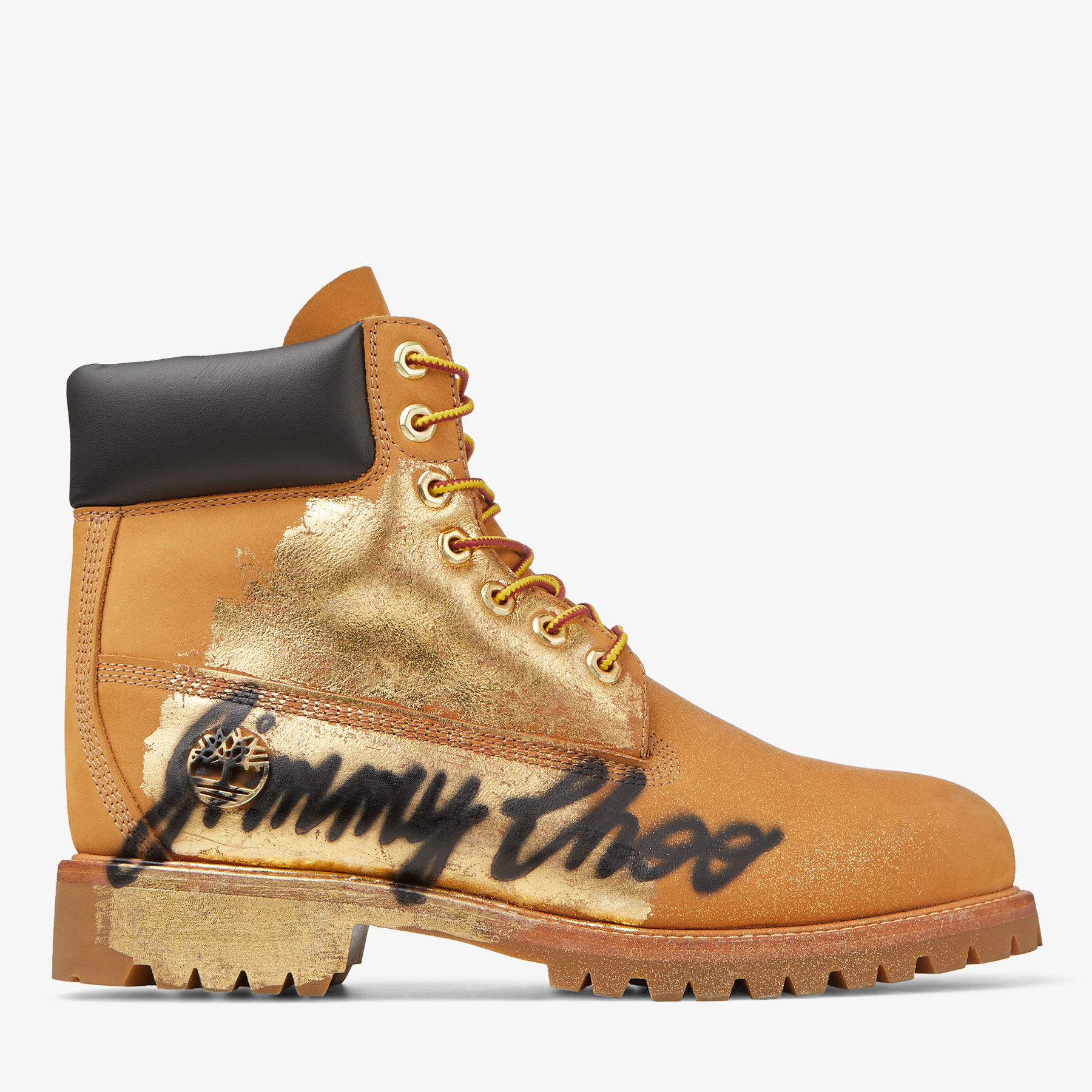 goud beu Misbruik Wheat Timberland Nubuck Ankle Boots with Jimmy Choo Graffiti | JIMMY CHOO  US X TIMBERLAND 6 INCH GRAFFITI BOOT | JIMMY CHOO US x Timberland  Collection | JIMMY CHOO US