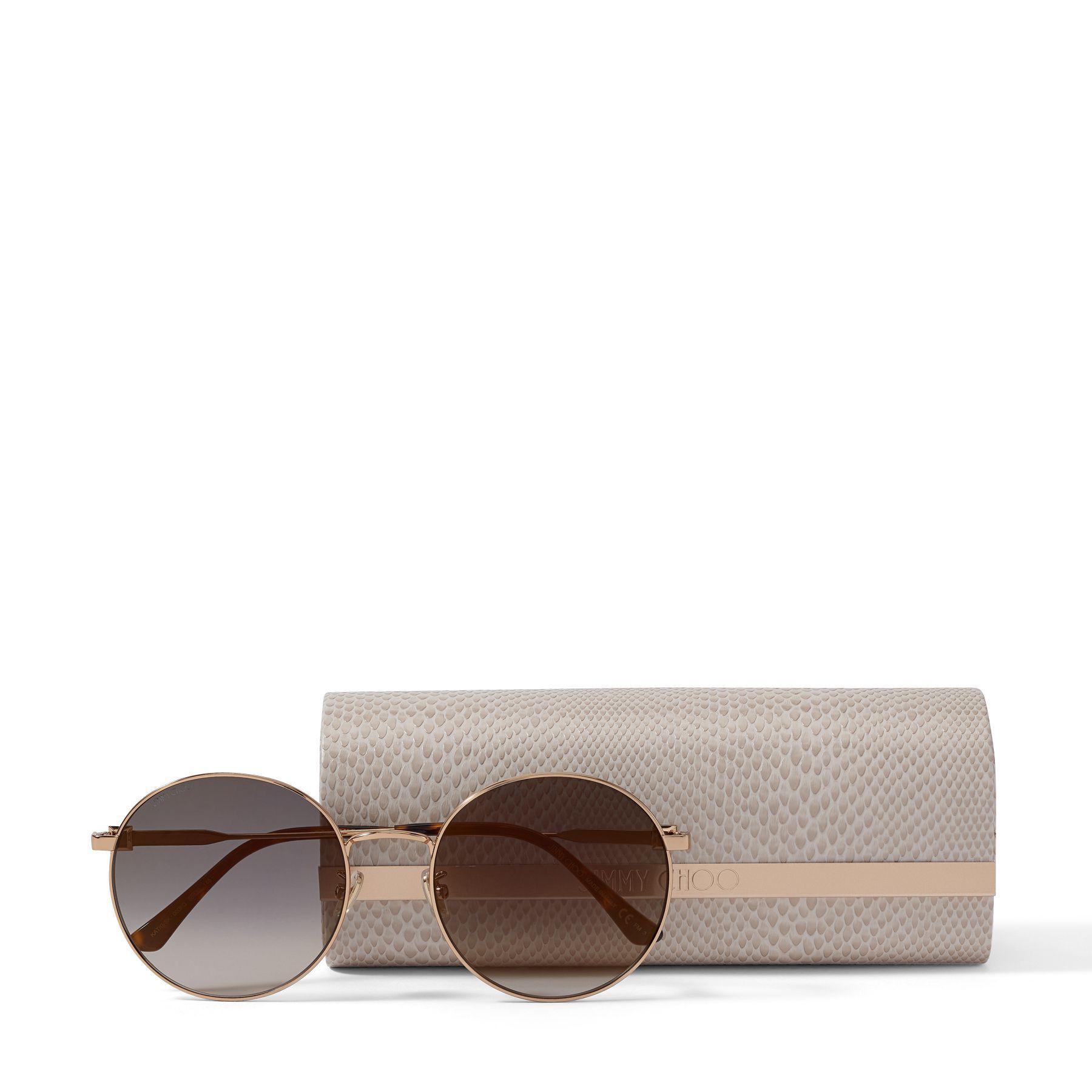 Rose Gold Round Sunglasses with Swarovski Crystal Embellishment KAT