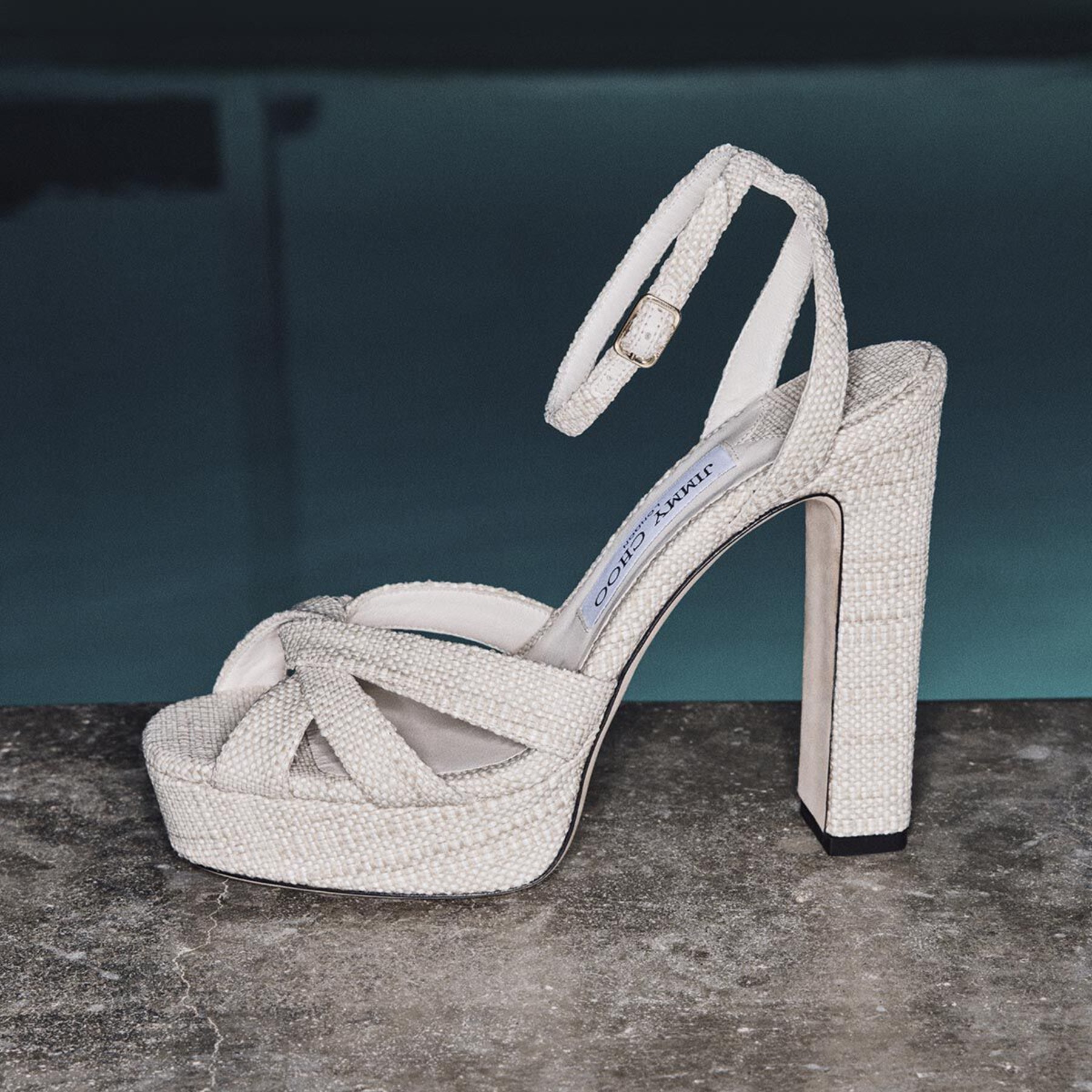 Kove 120 | Natural Fine Raffia Platform Sandals | JIMMY CHOO