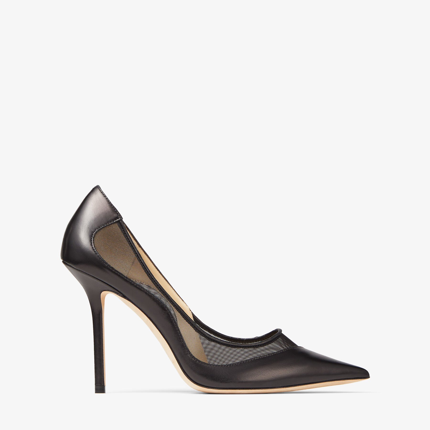 Black Nappa and Mesh Pointed-Toe Pumps | LOVE 100 | Autumn 2022 ...