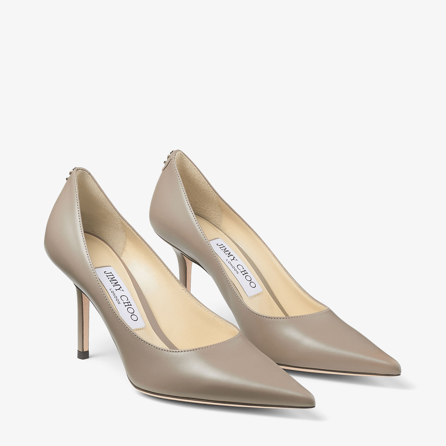 LOVE 85 | Taupe Leather Pumps with JC Emblem | Summer Collection ...