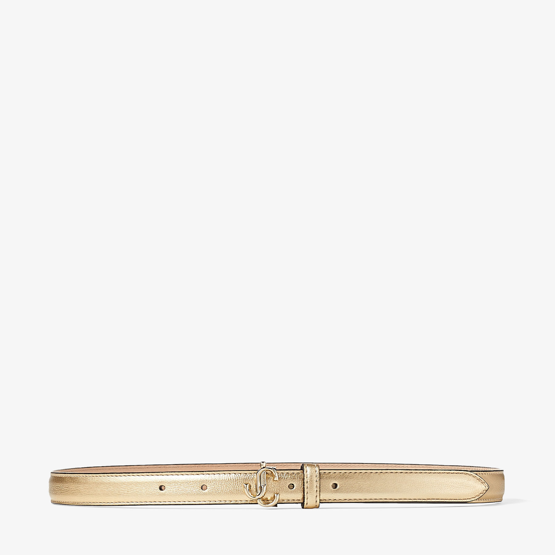 MINI HELINA | Gold Metallic Nappa Leather Mini Belt | Autumn