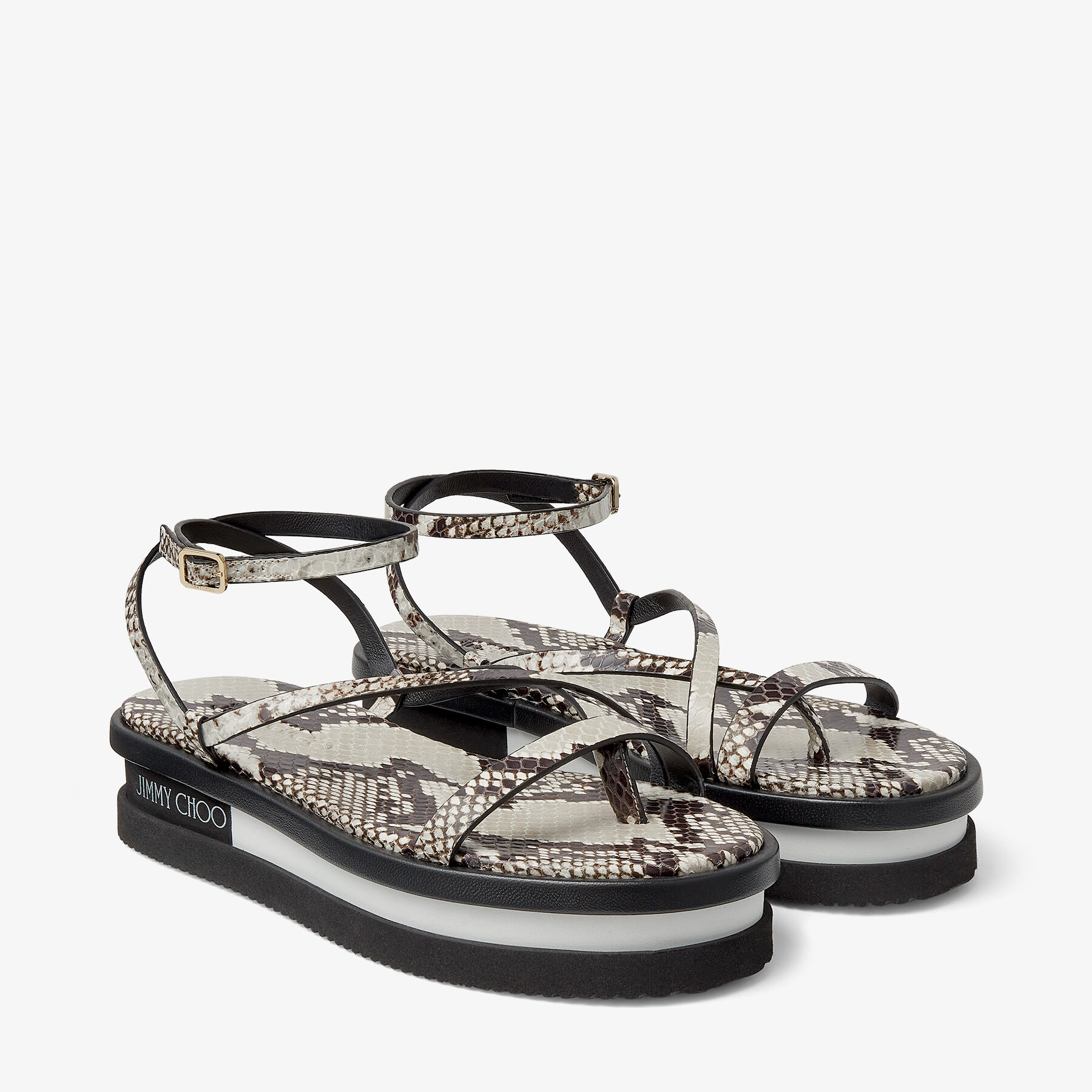 Roccia Snake Printed Leather Platform Sandals | PINE FLAT | Summer 2022 ...