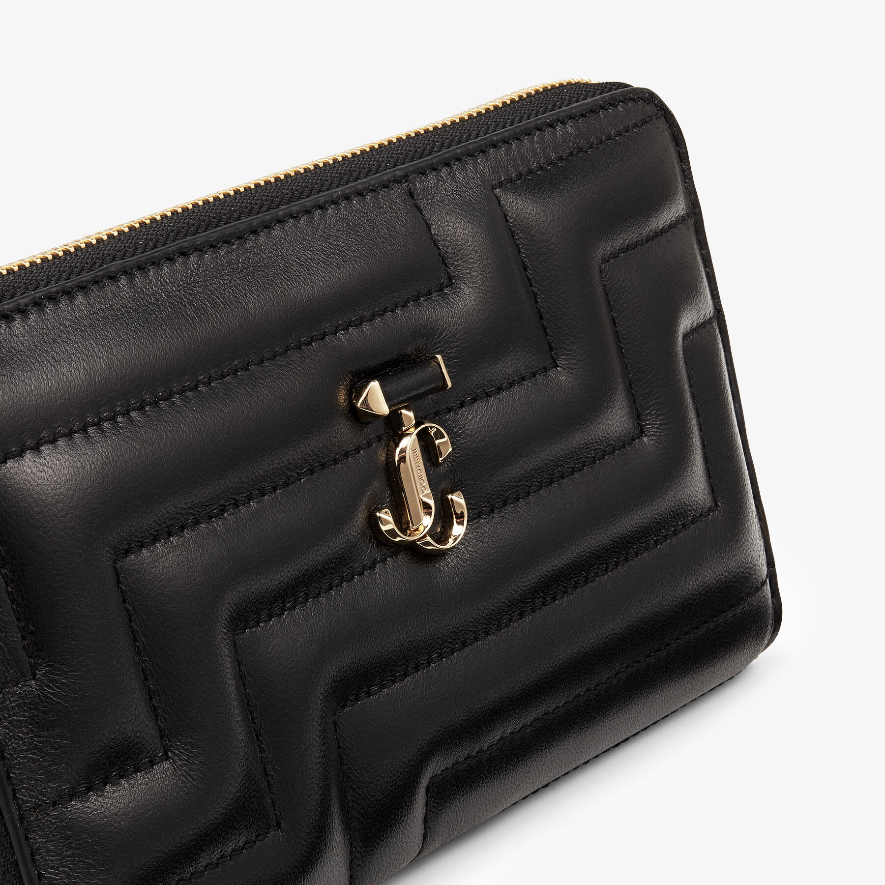 Black Avenue Nappa Leather Wallet with JC Emblem | PIPPA | Autumn 